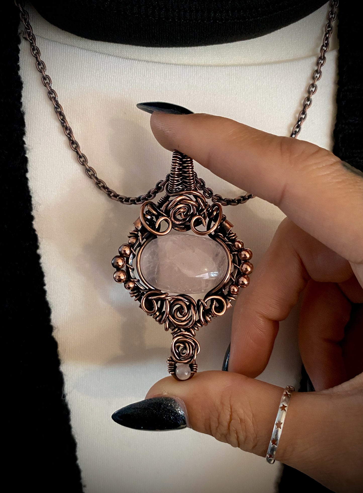 Rose Quartz Statement Necklace
