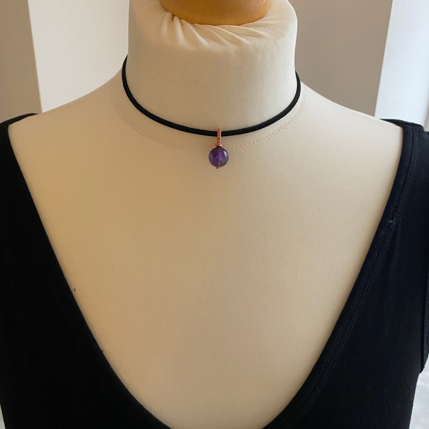 Amethyst Bead Choker