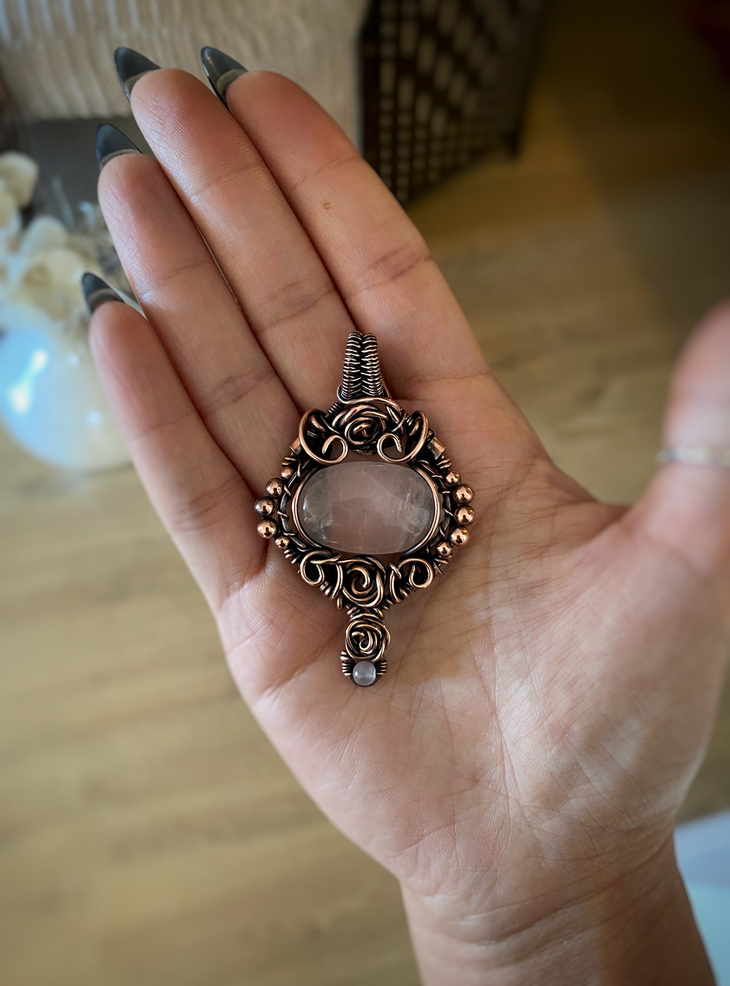 Rose Quartz Statement Necklace