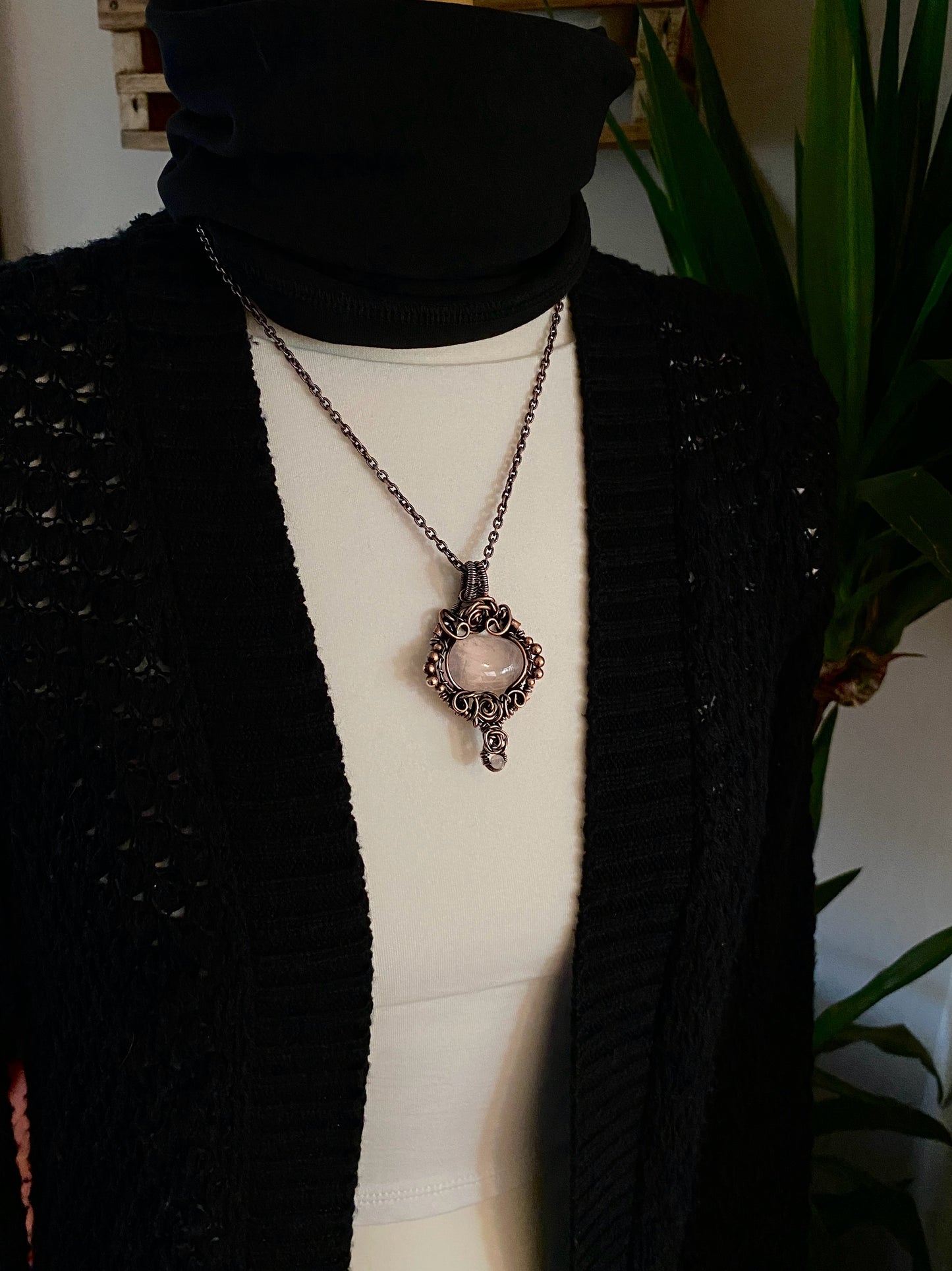 Rose Quartz Statement Necklace