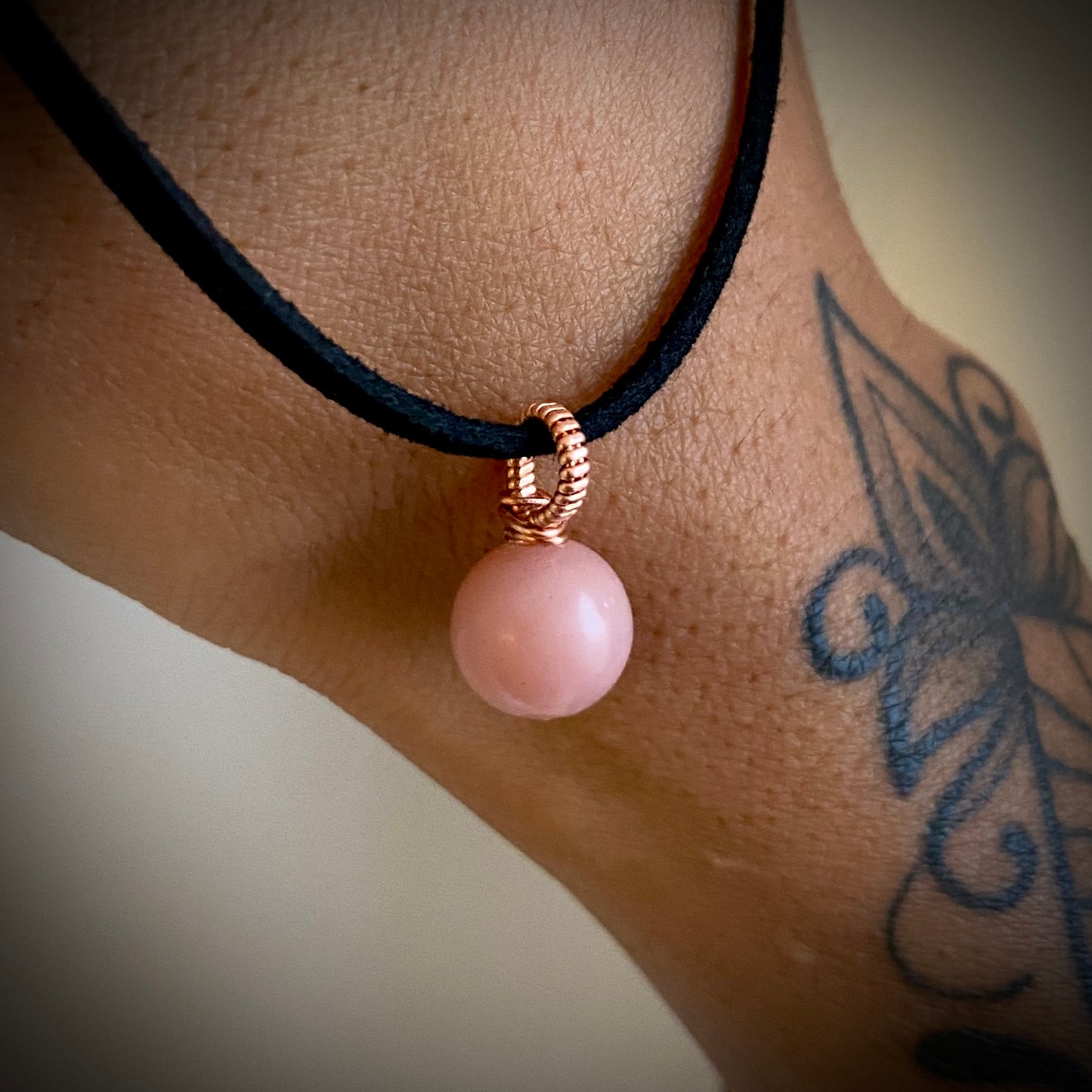 Pink Jade Bead Choker