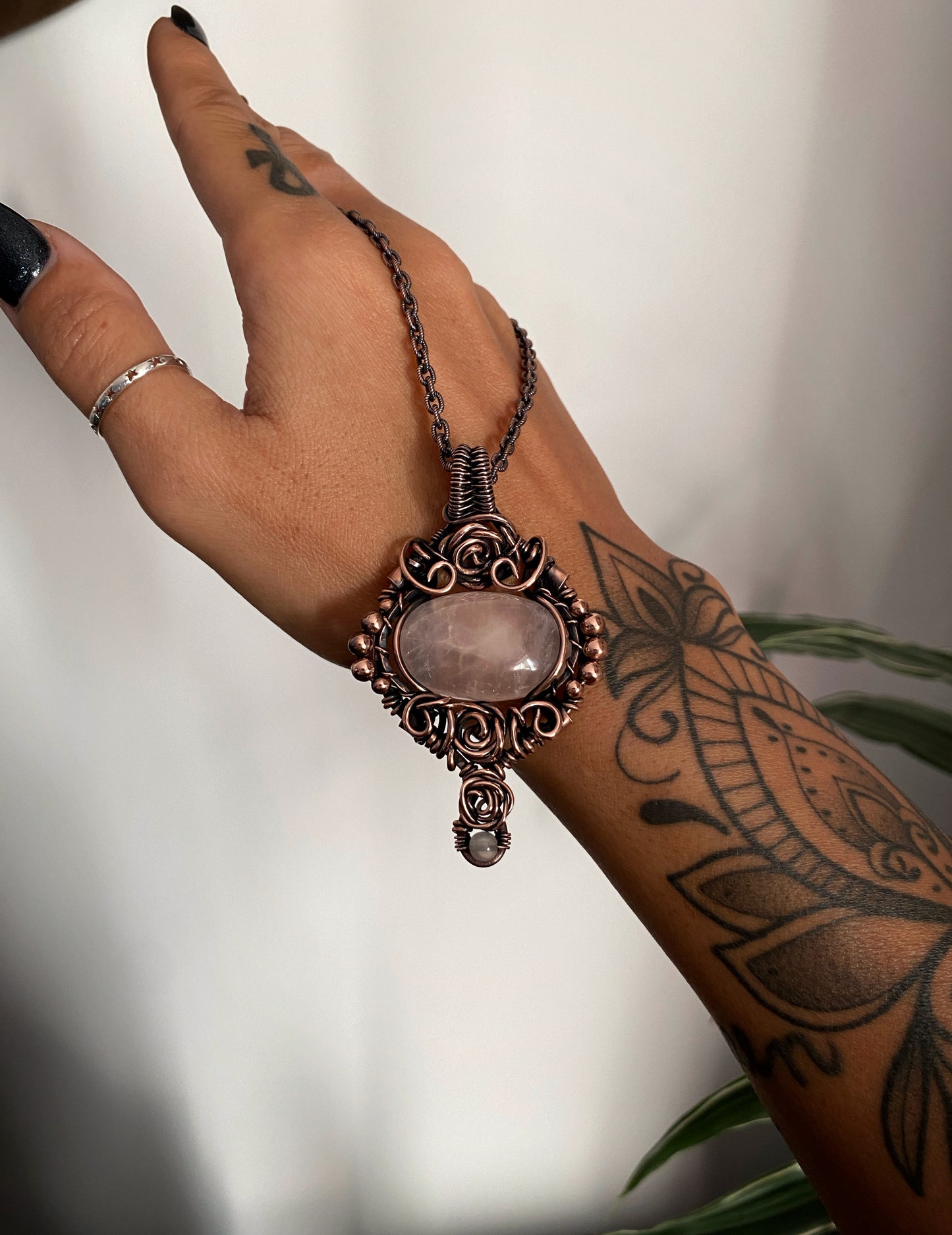Rose Quartz Statement Necklace