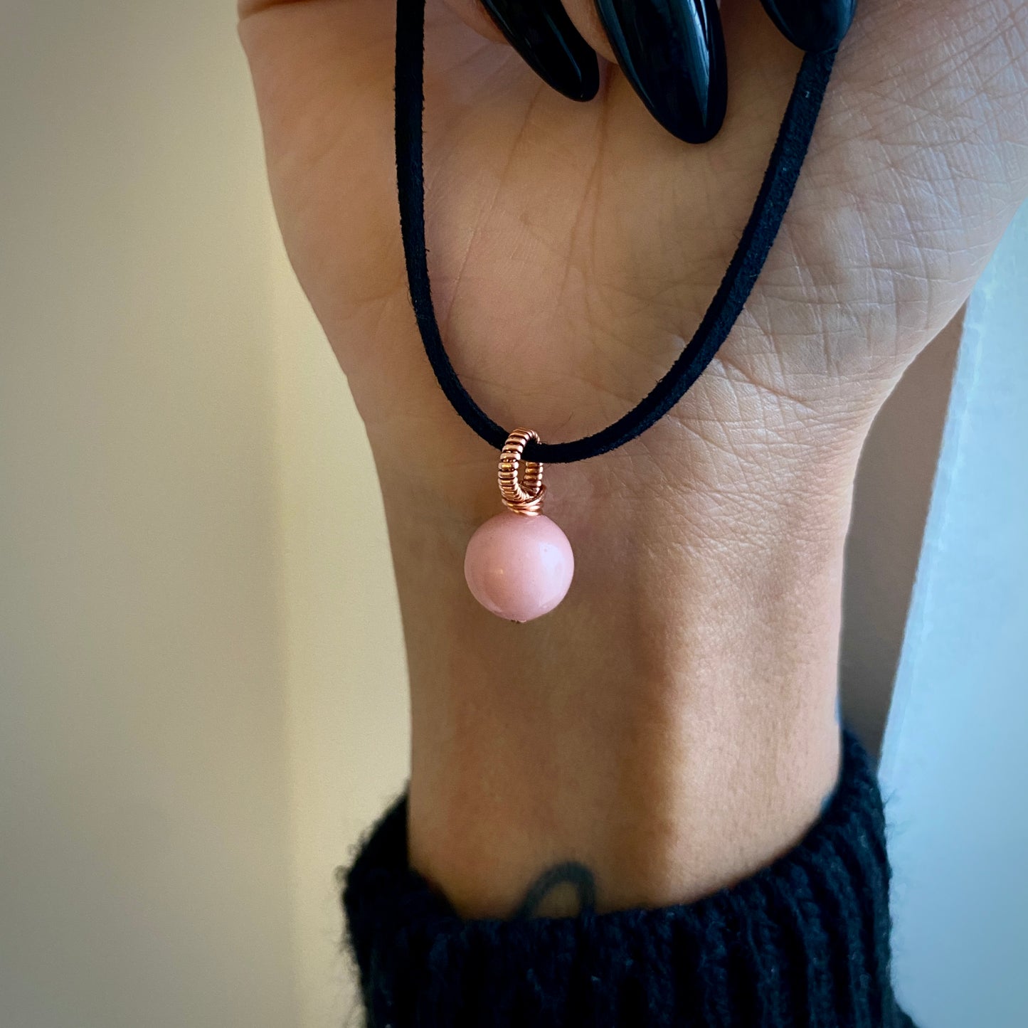 Pink Jade Bead Choker