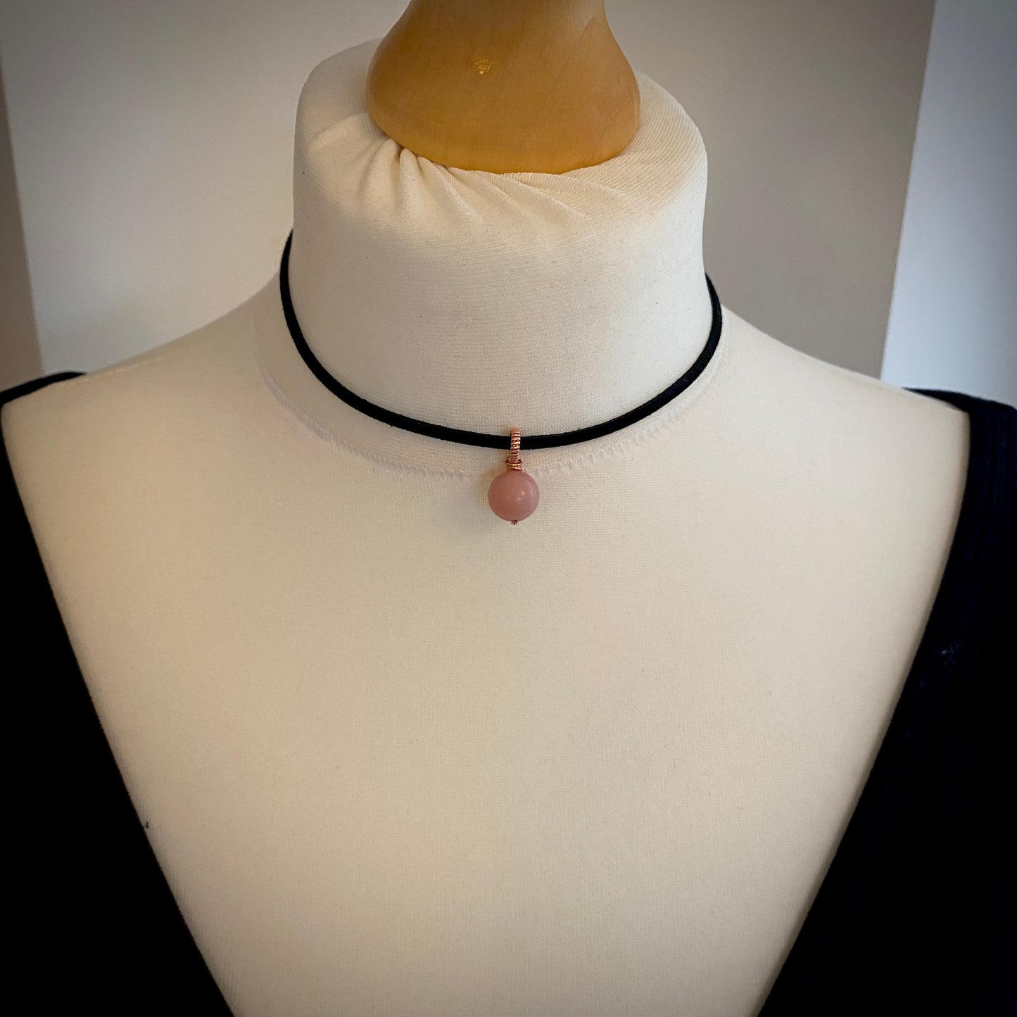 Pink Jade Bead Choker