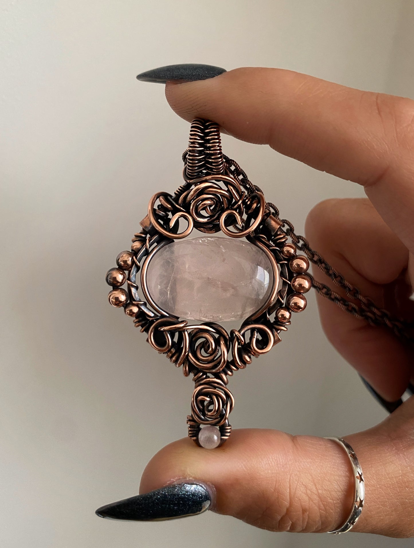 Rose Quartz Statement Necklace