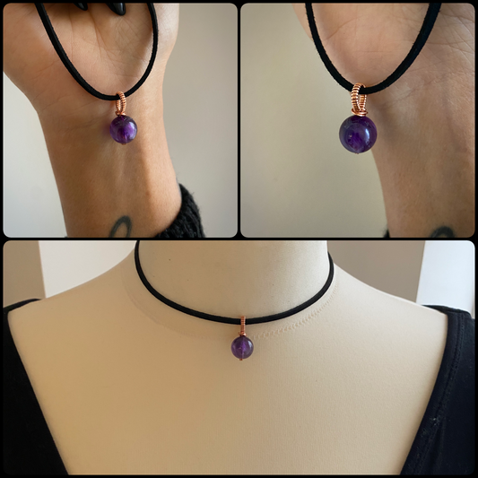 Amethyst Bead Choker