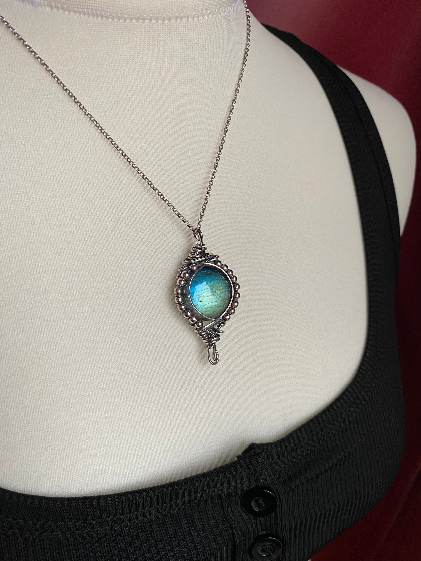 Gorgeous Labradorite Sterling Silver Necklace