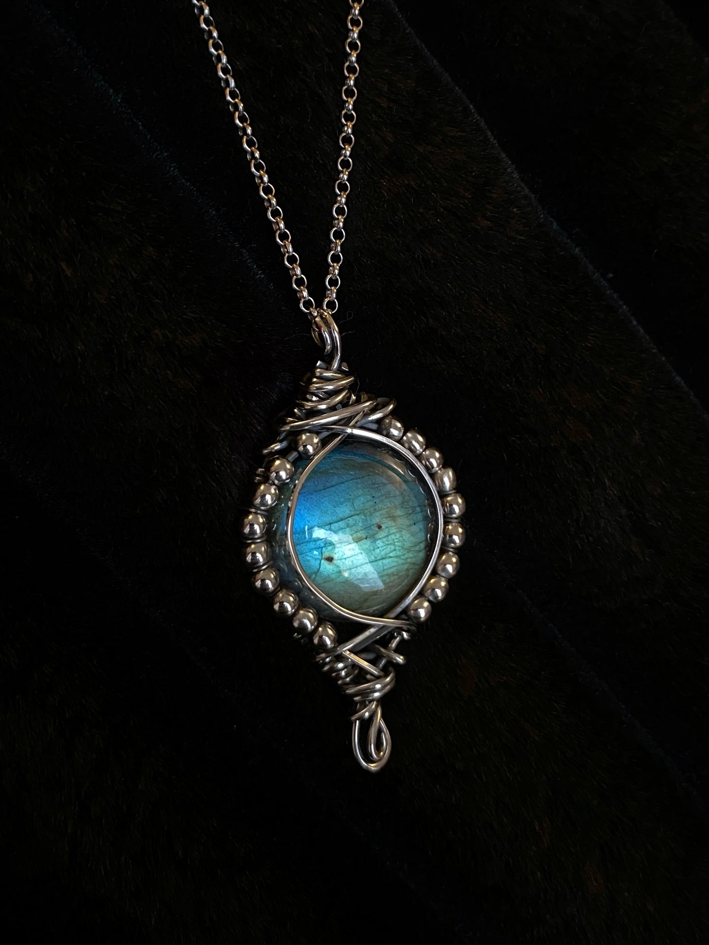 Gorgeous Labradorite Sterling Silver Necklace