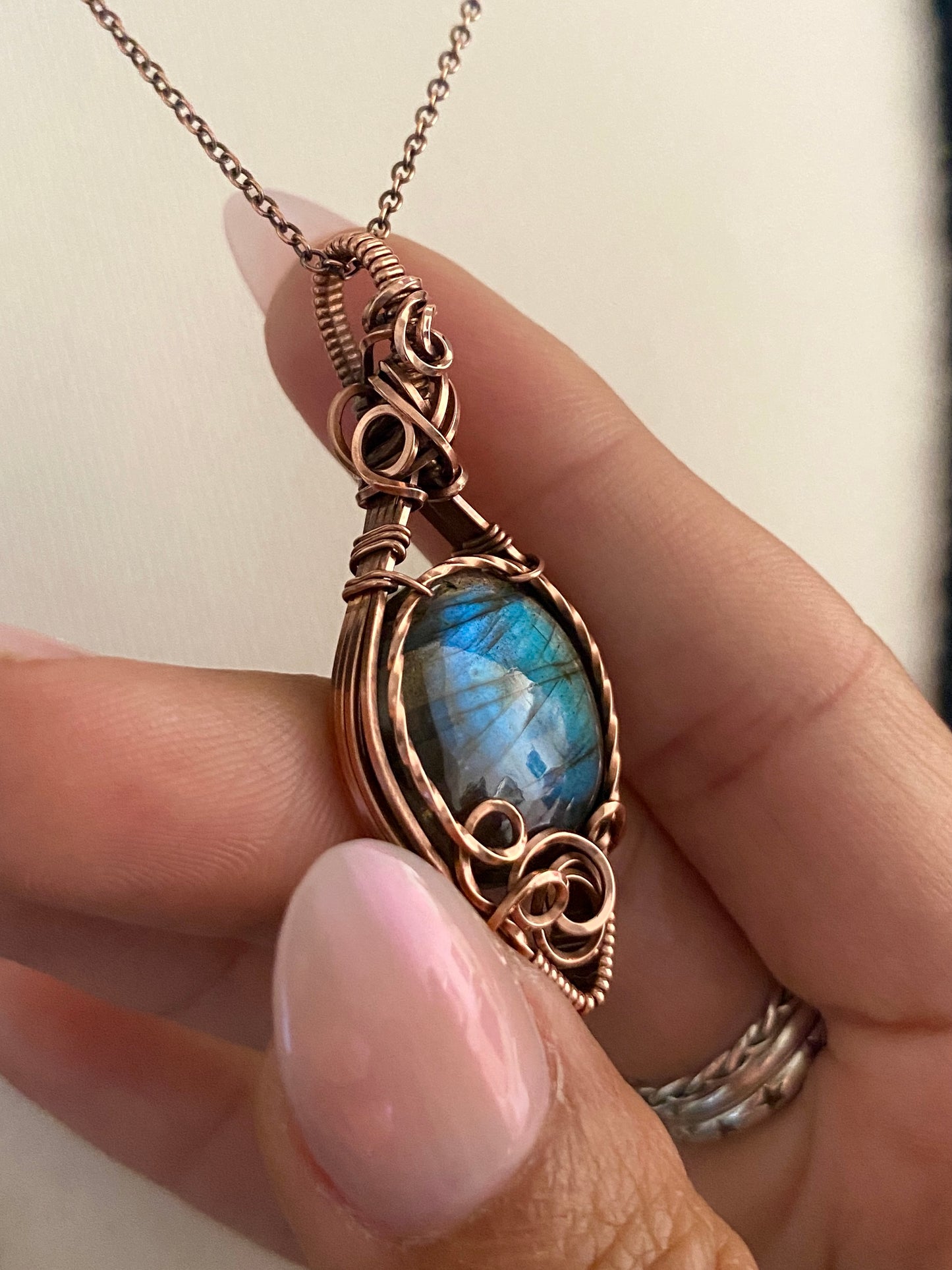 Beautiful Teal Labradorite Necklace