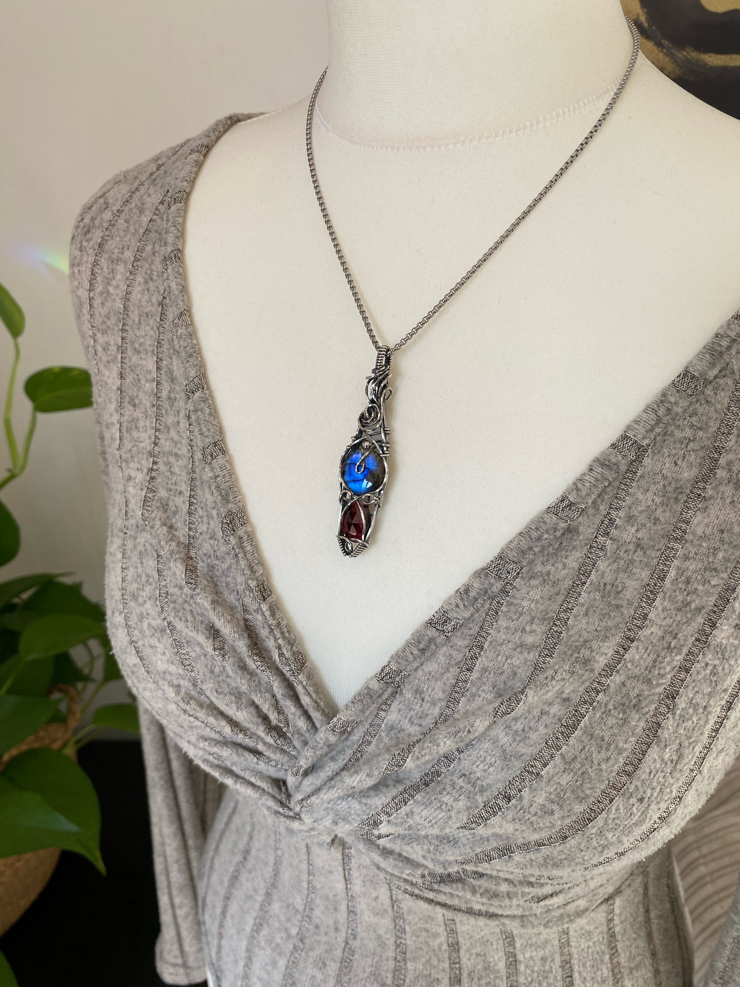 Labradorite & Garnet Necklace *Discounted