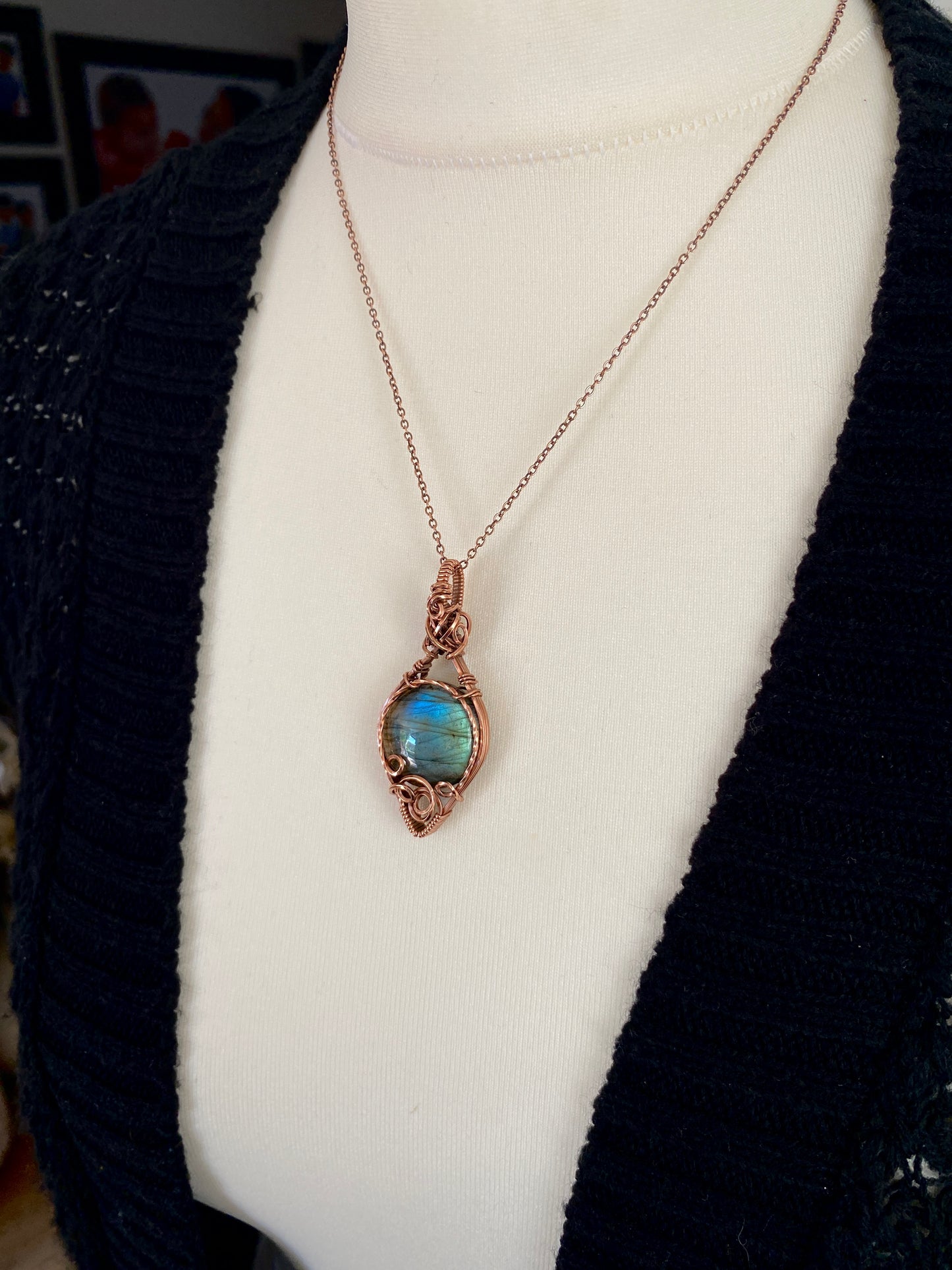 Beautiful Teal Labradorite Necklace