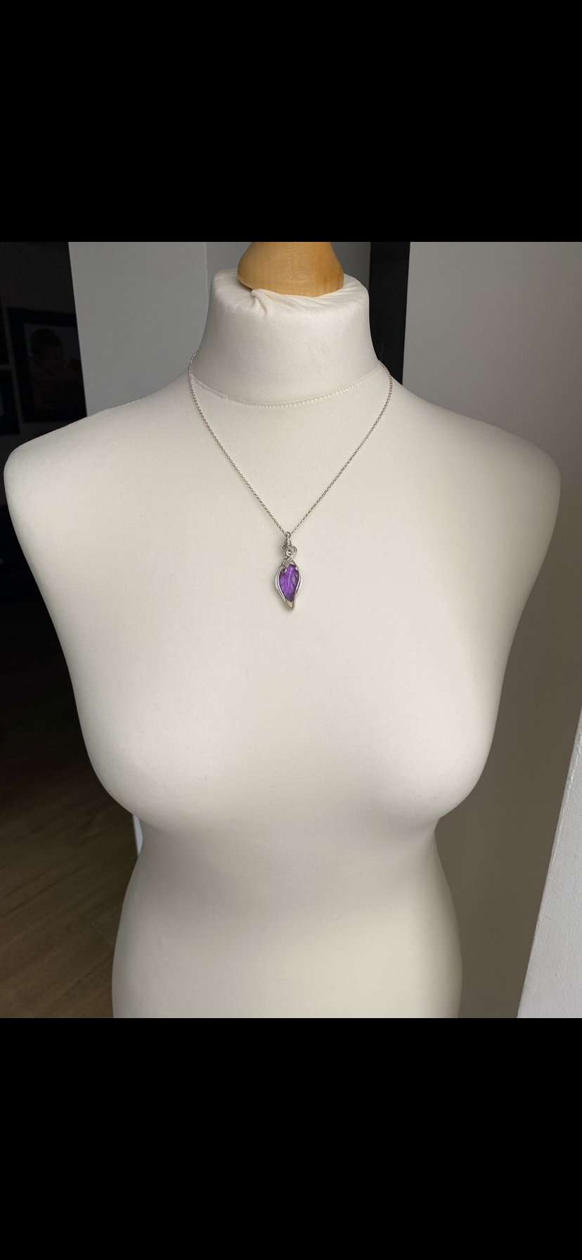 Amethyst Leaf Necklace