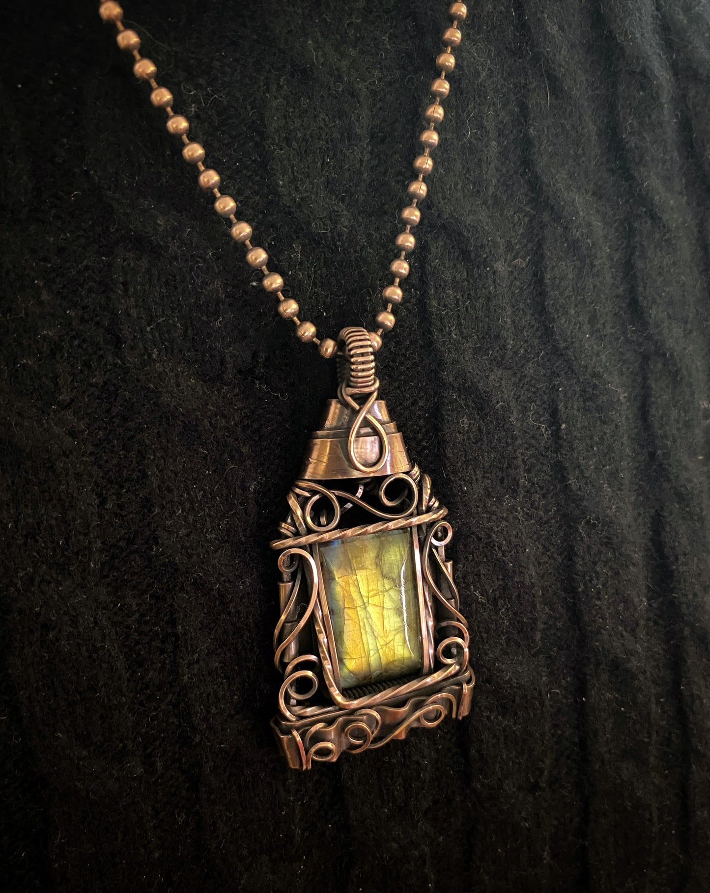 Labradorite House Solid Copper Necklace