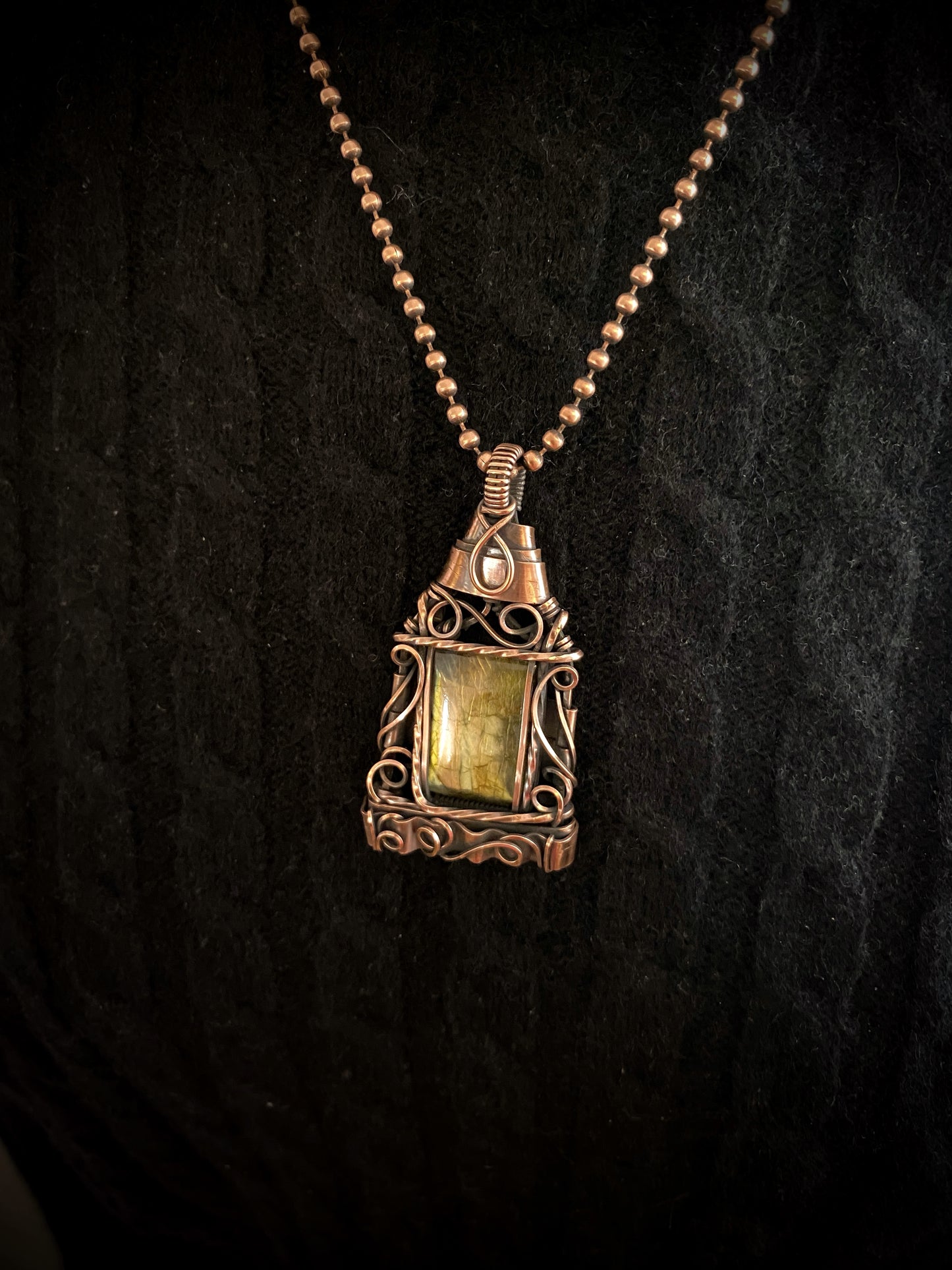 Labradorite House Solid Copper Necklace