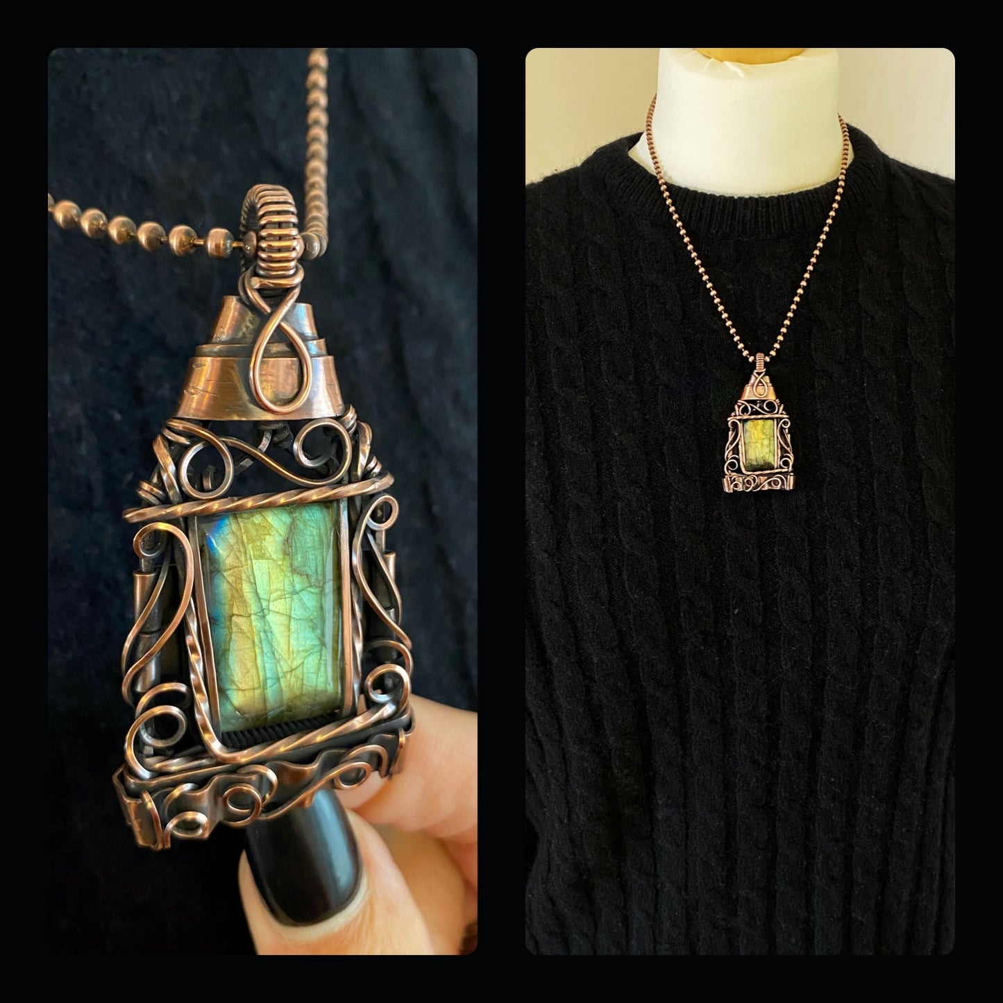 Labradorite House Solid Copper Necklace