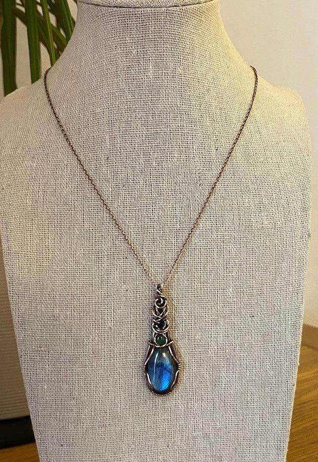 Labradorite & Emerald Necklace