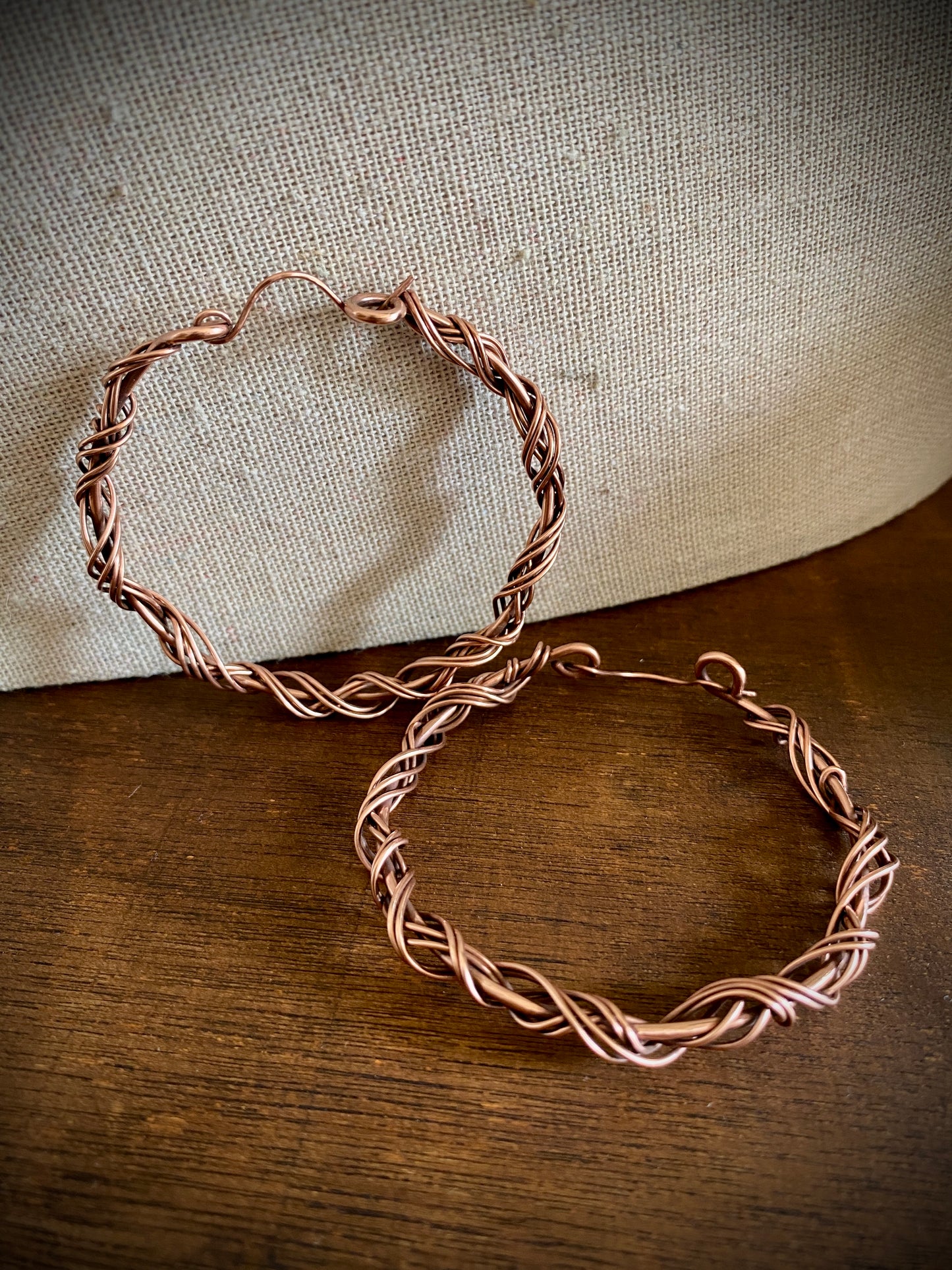 Large Copper Hoop Earrings (Hinged)