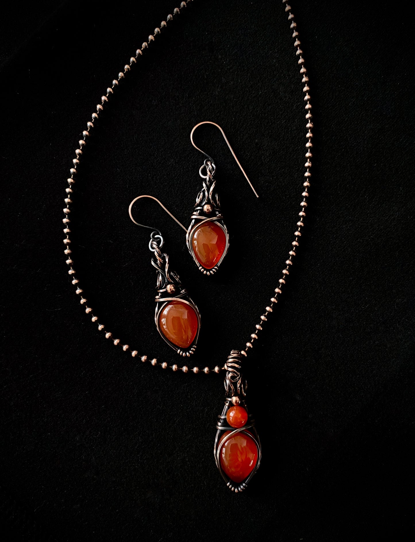 Carnelian Necklace & Earring Set