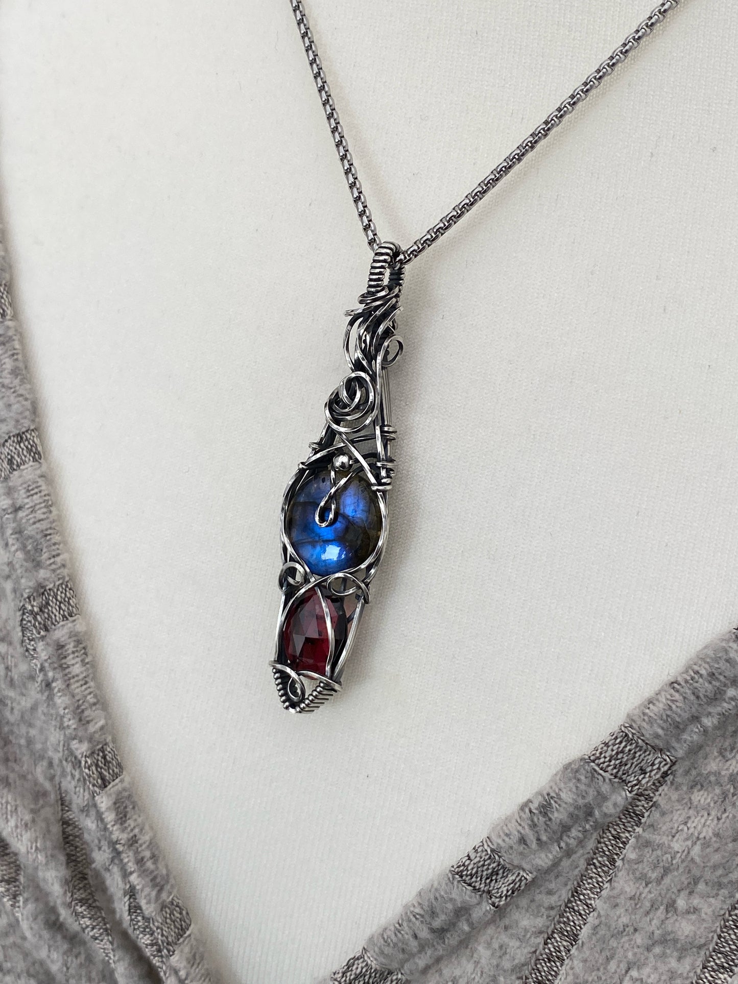 Labradorite & Garnet Necklace *Discounted