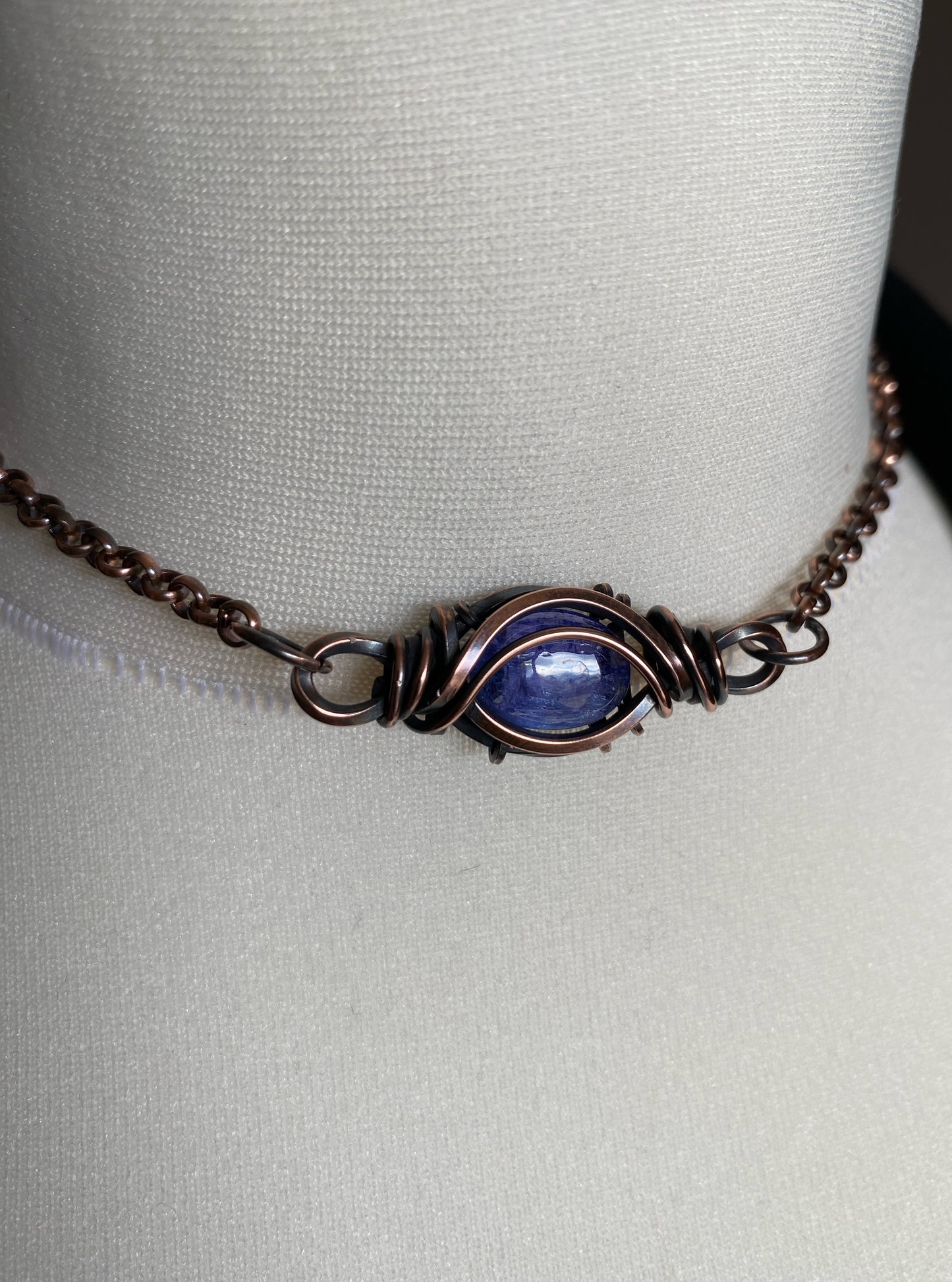 Beautiful Tanzanite Solid Copper Choker