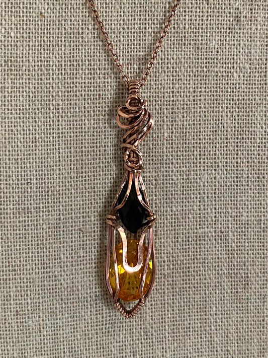 Citrine and Black Onyx Necklace