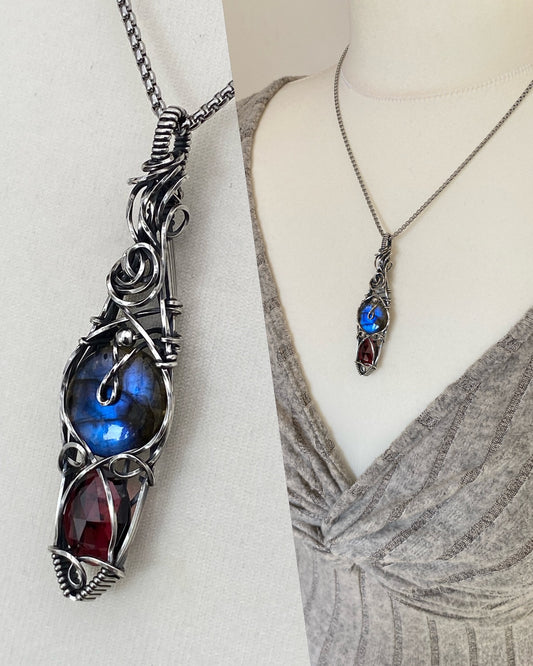 Labradorite & Garnet Necklace *Discounted