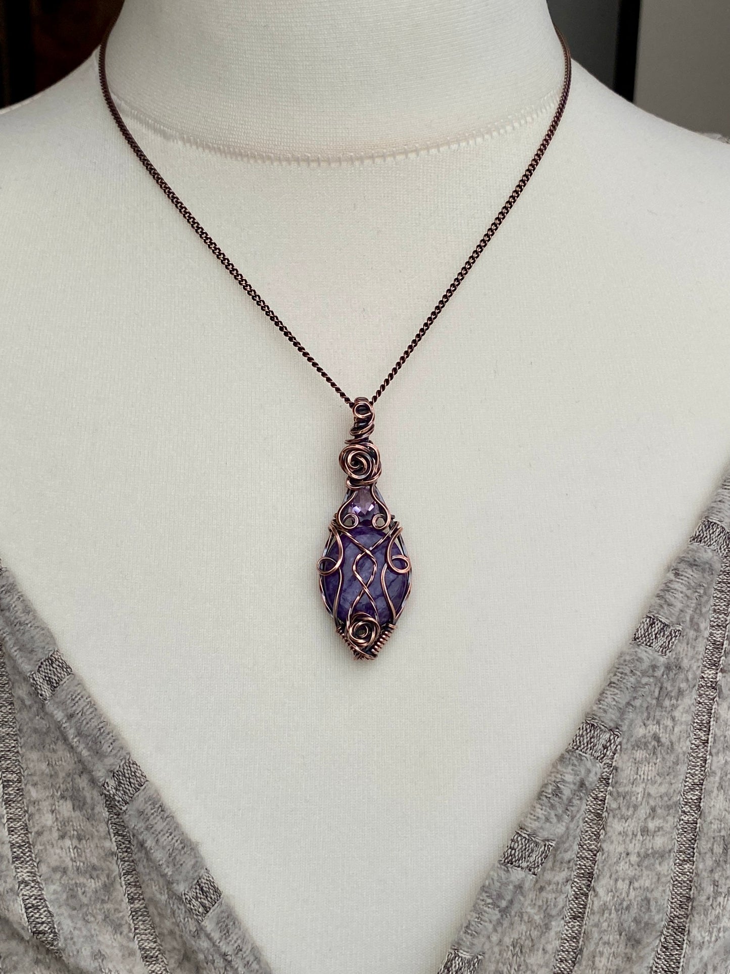 Charoite & Amethyst Necklace