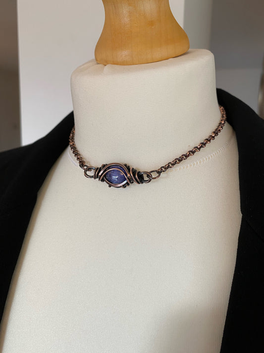 Beautiful Tanzanite Solid Copper Choker