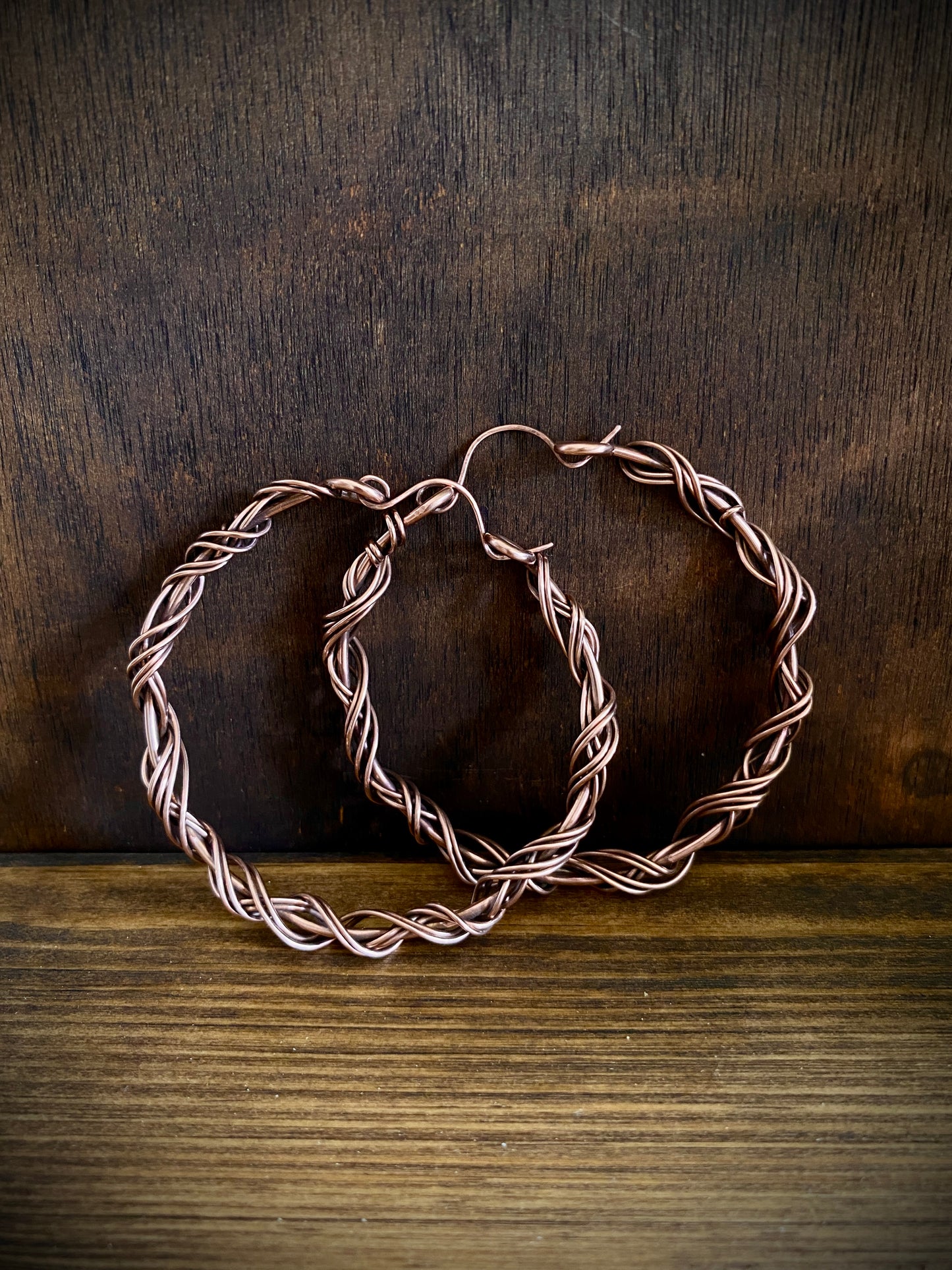 Large Copper Hoop Earrings (Hinged)