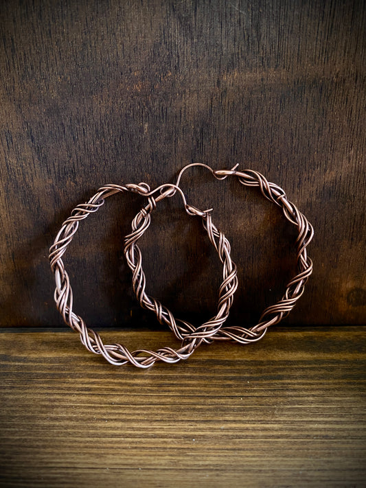 Large Copper Hoop Earrings (Hinged)