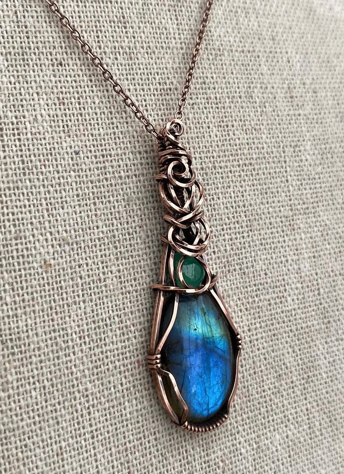 Labradorite & Emerald Necklace