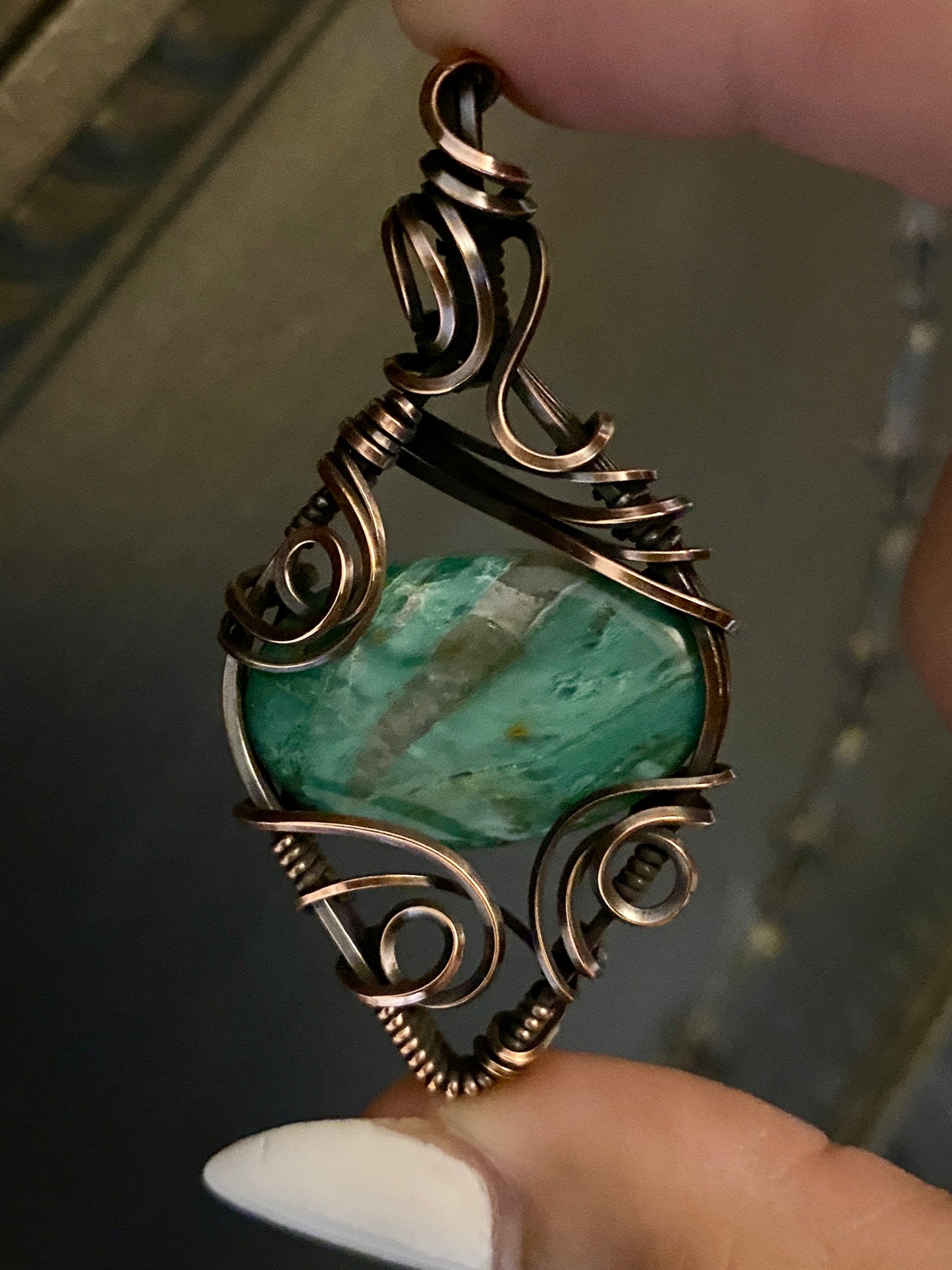 Landscape Copper Smithsonite Pendant