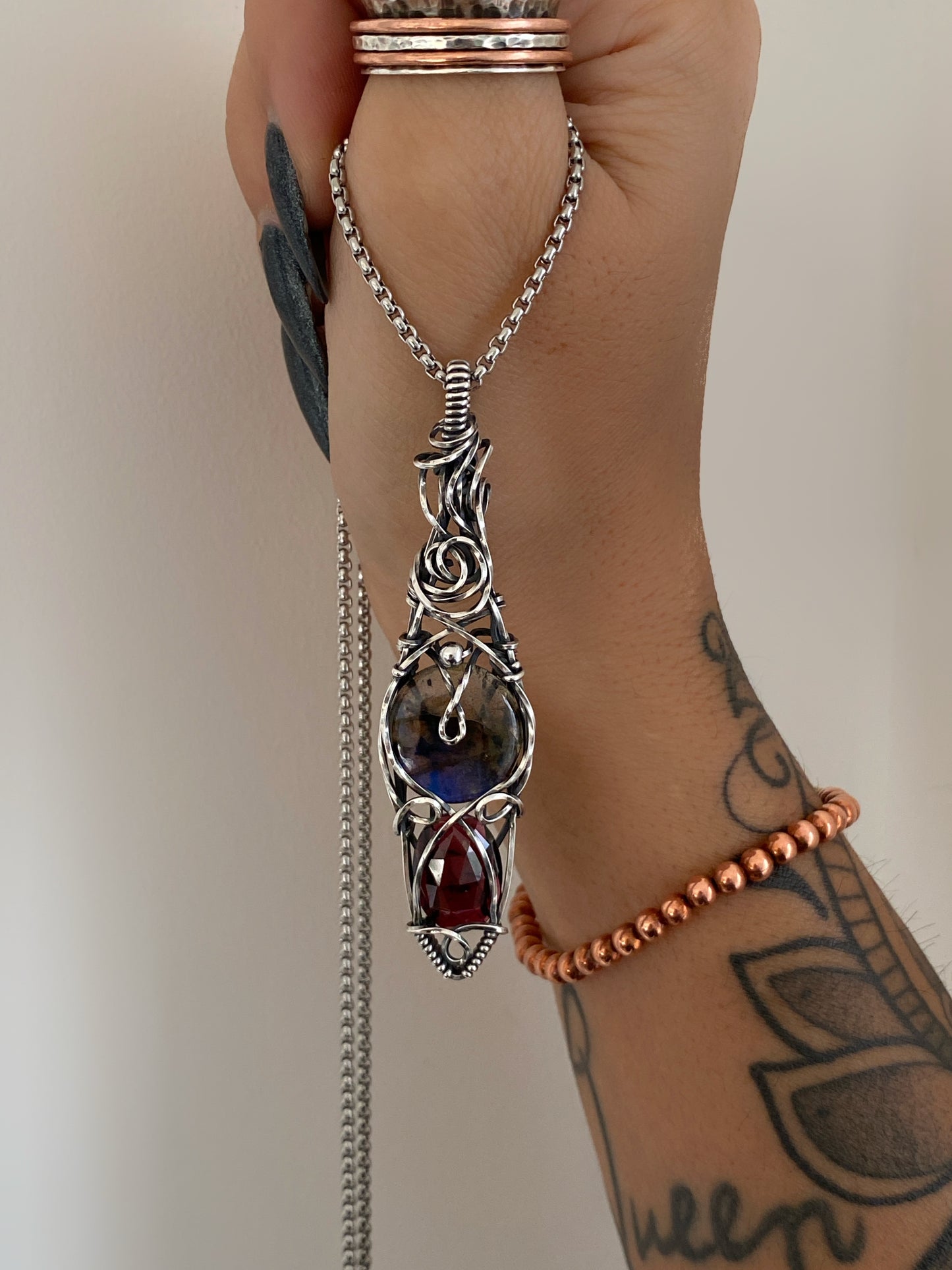 Labradorite & Garnet Necklace *Discounted