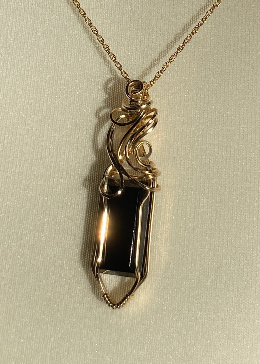 Black Onyx 14k Goldfill Necklace