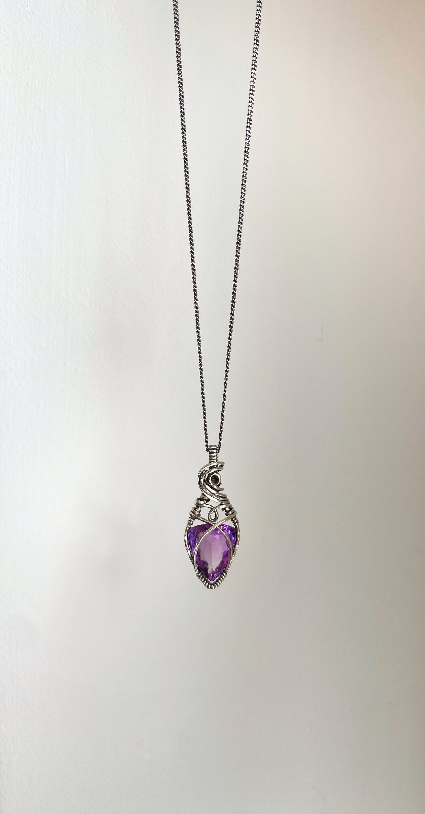 Amethyst Solid Sterling Silver Necklace