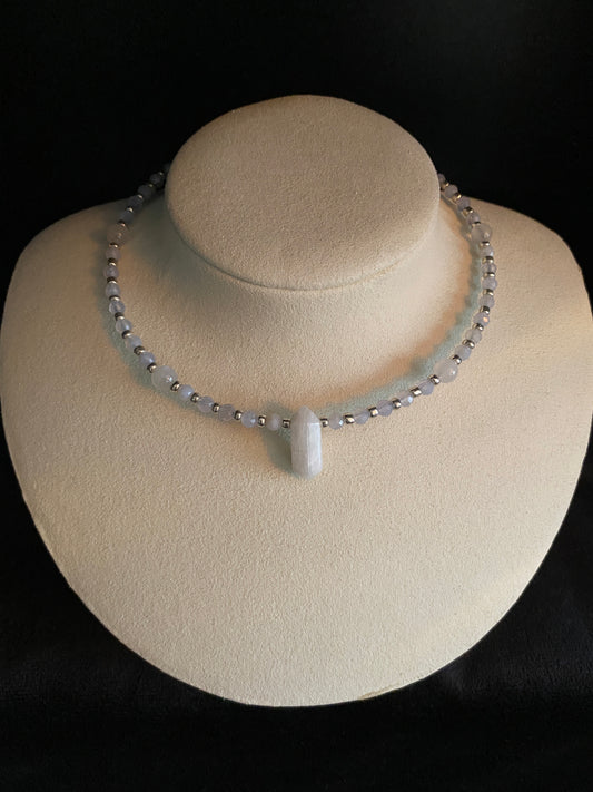 Rainbow Moonstone | Aquamarine Choker