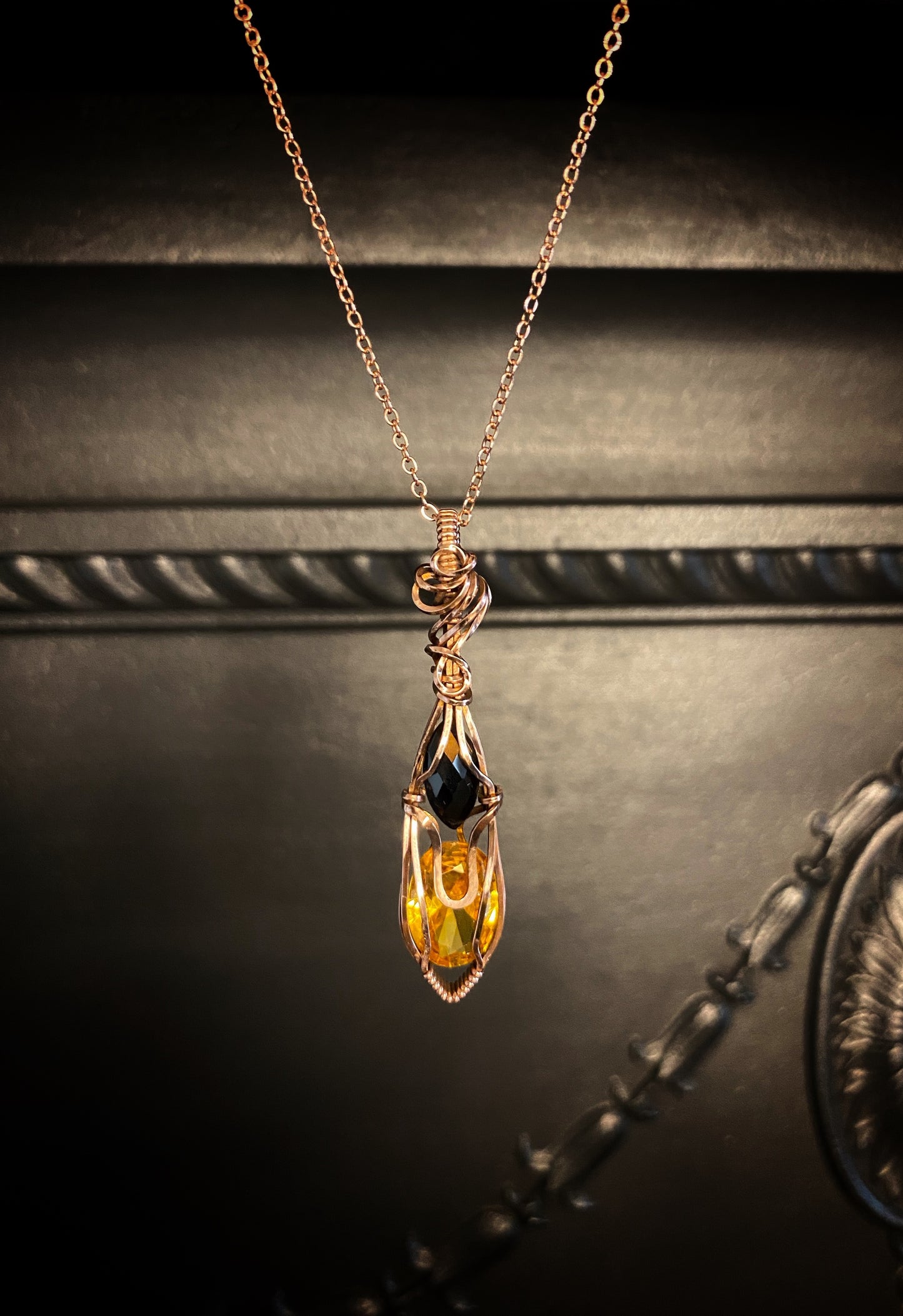 Citrine and Black Onyx Necklace