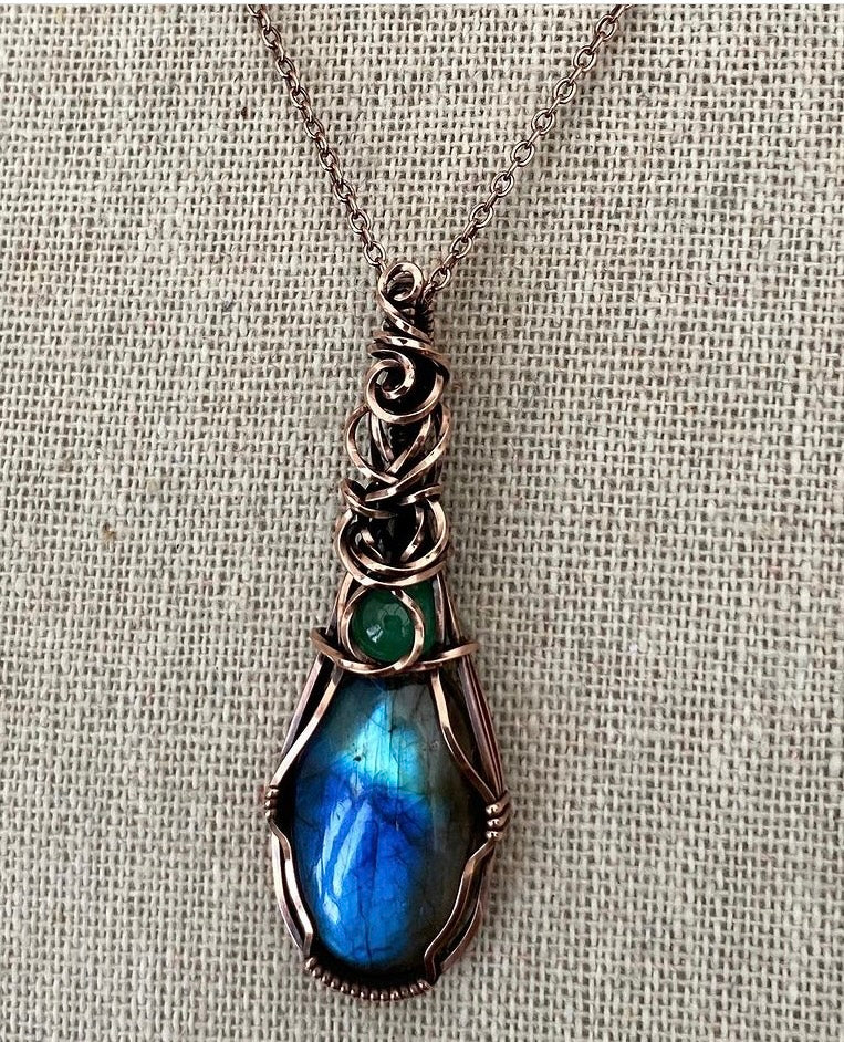 Labradorite & Emerald Necklace