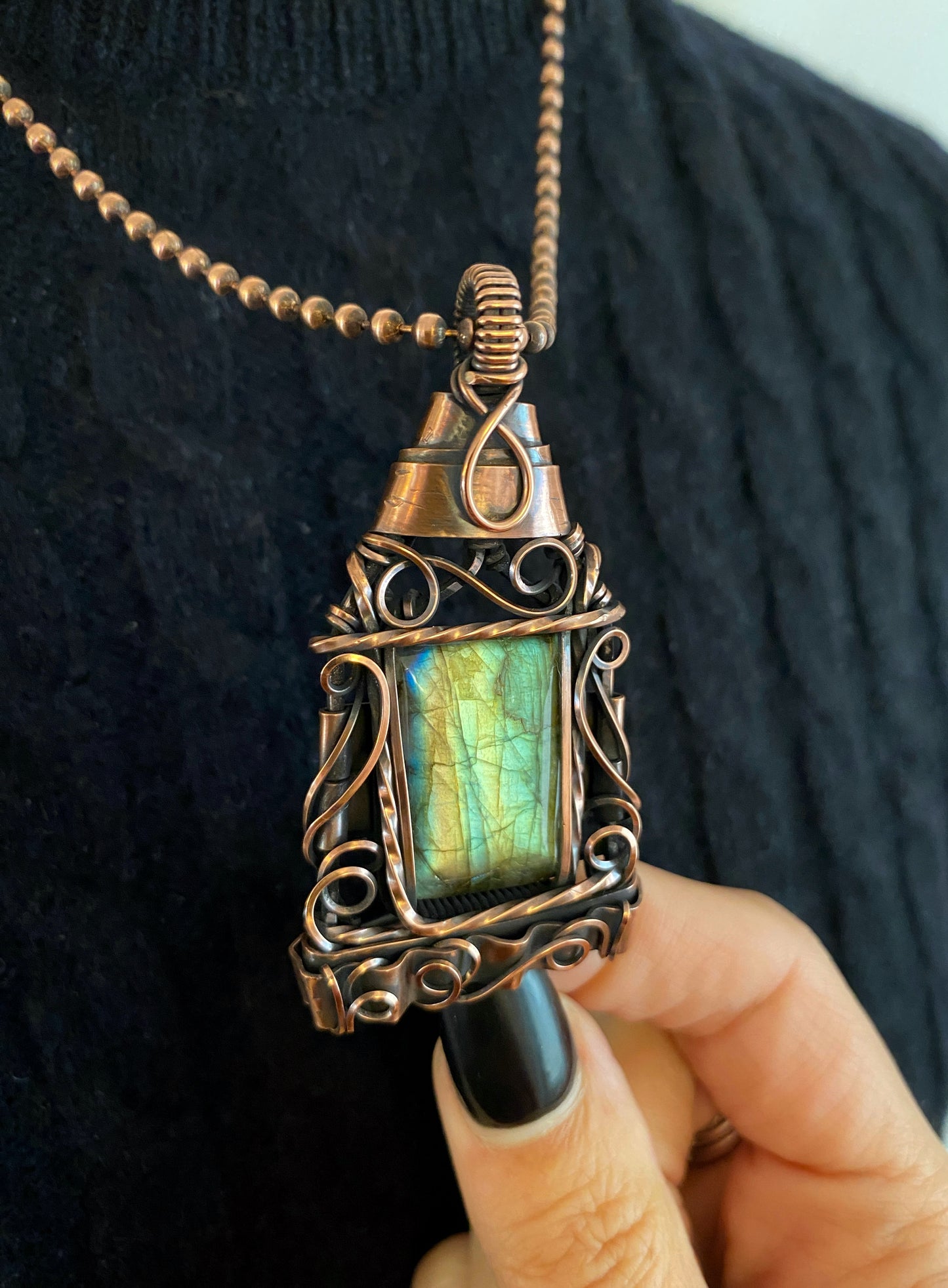 Labradorite House Solid Copper Necklace