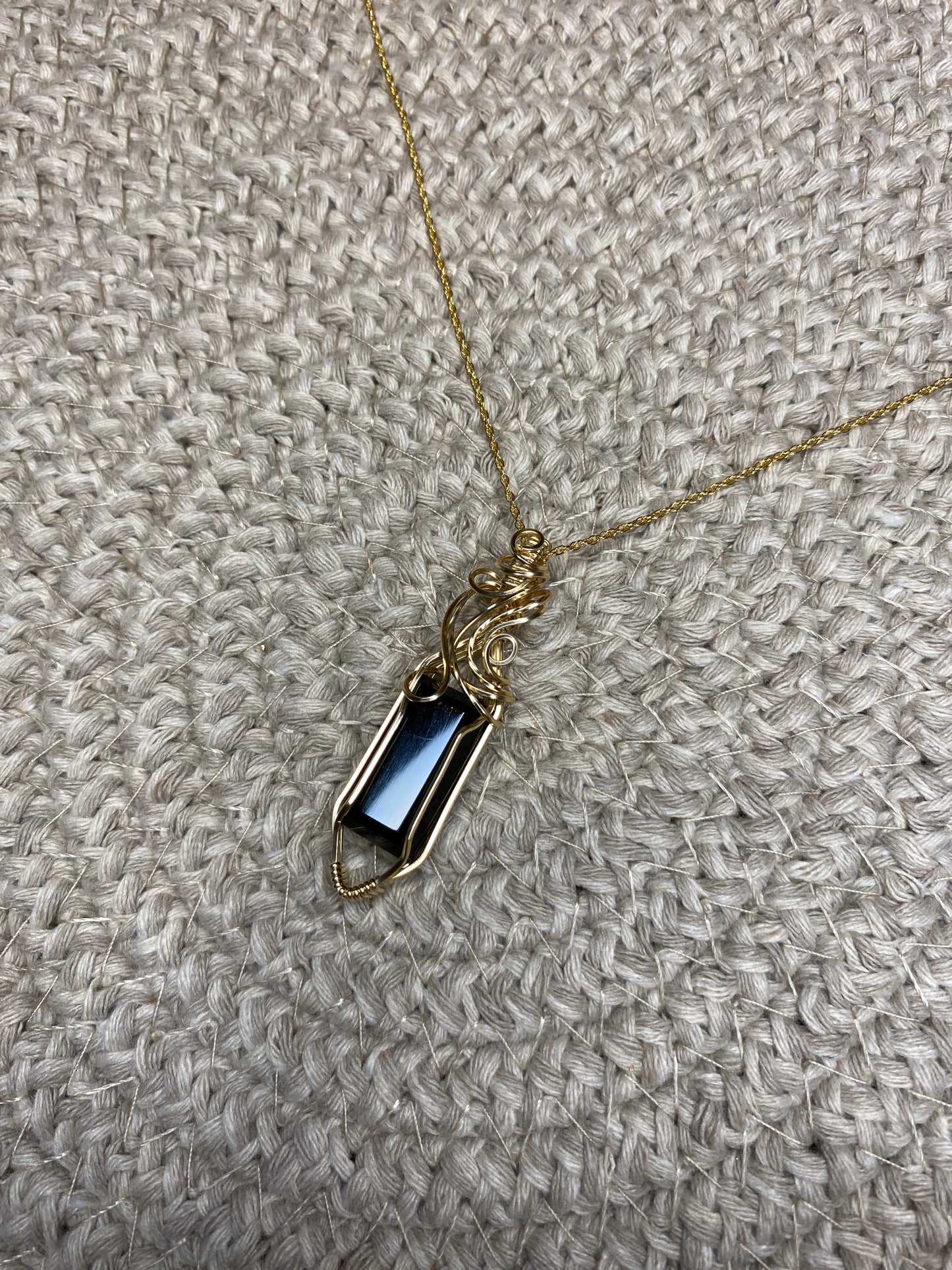 Black Onyx 14k Goldfill Necklace