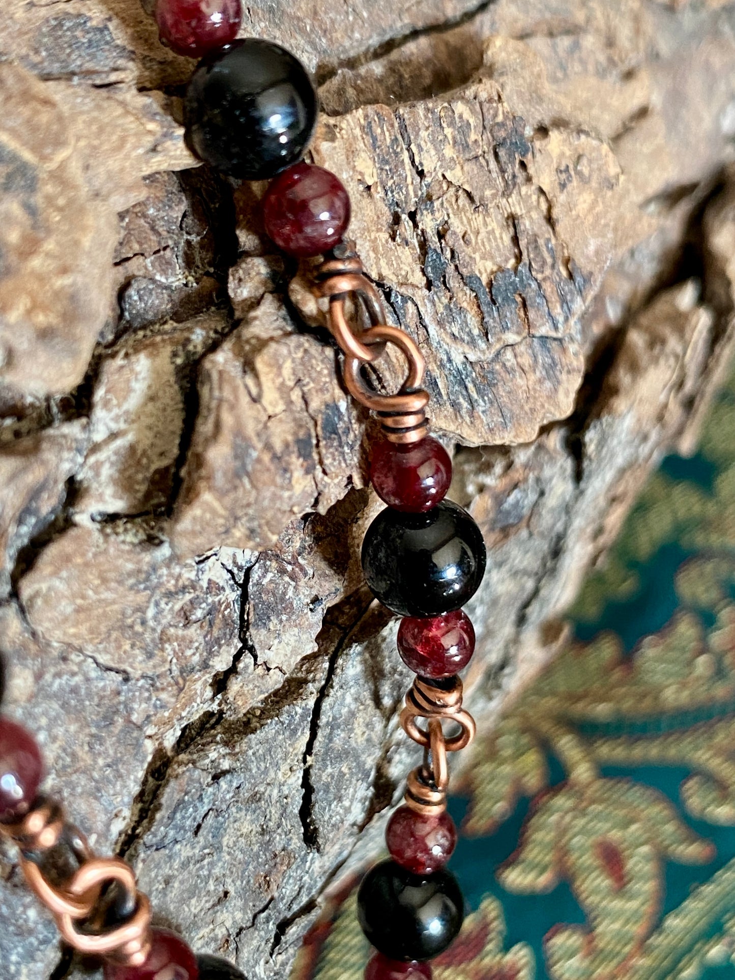 Black Tourmaline & Garnet Bracelet