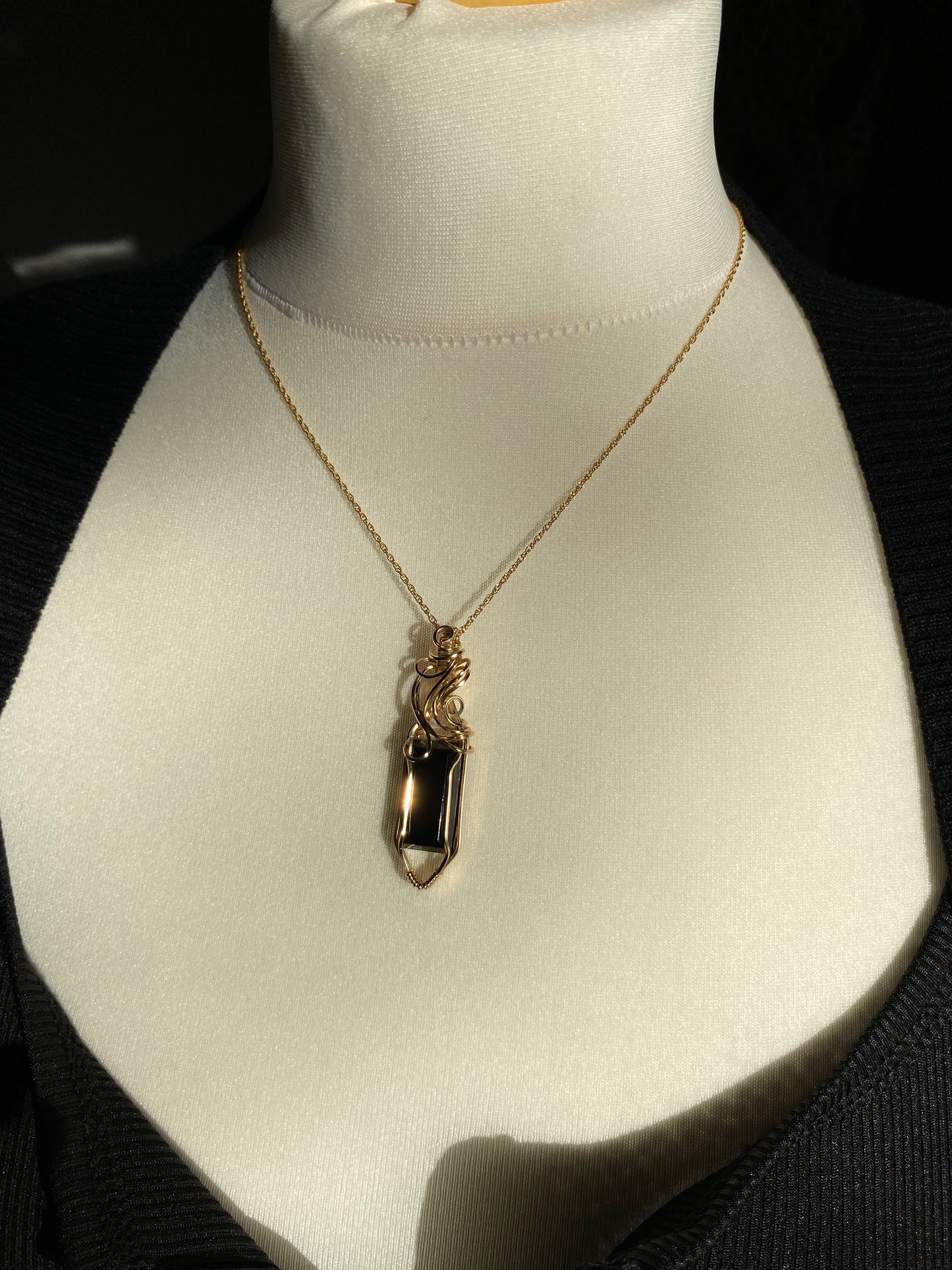 Black Onyx 14k Goldfill Necklace