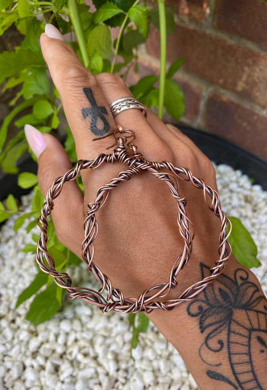 Large Copper Hoop Earrings