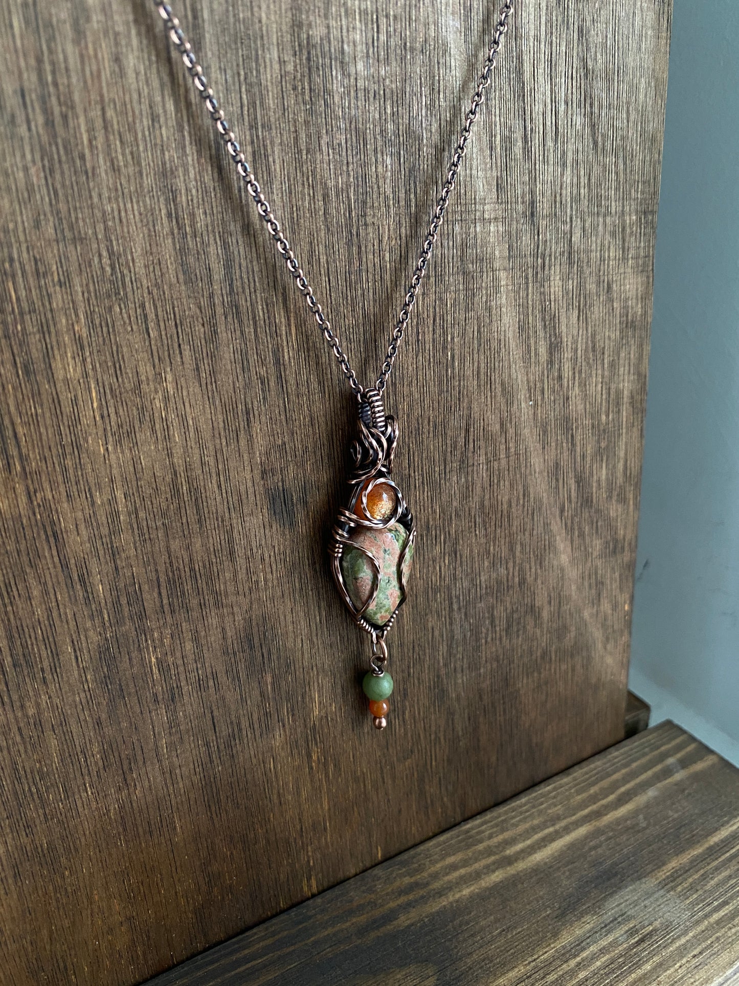 Unakite Multi~stone Statement Necklace