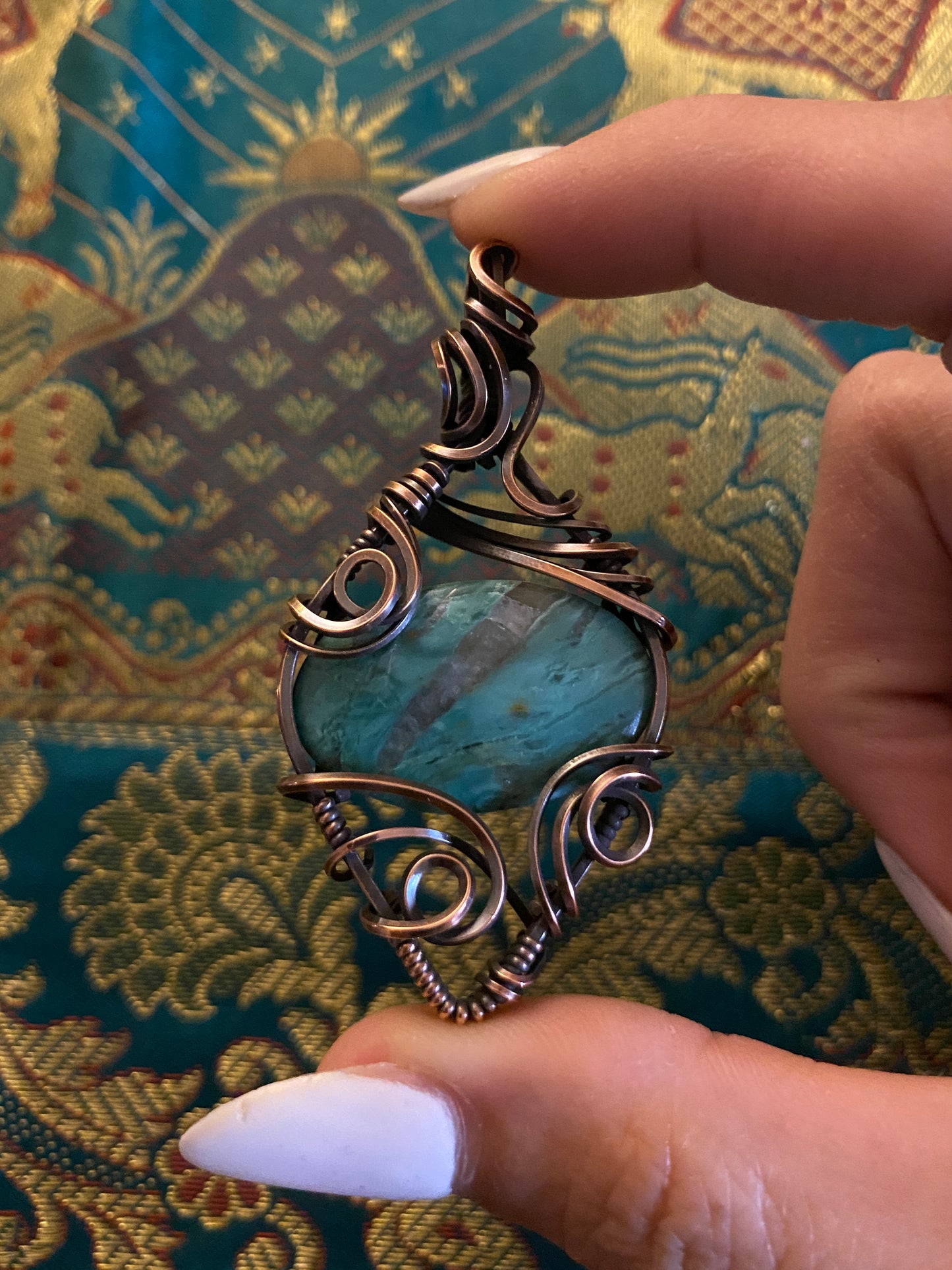 Landscape Copper Smithsonite Pendant