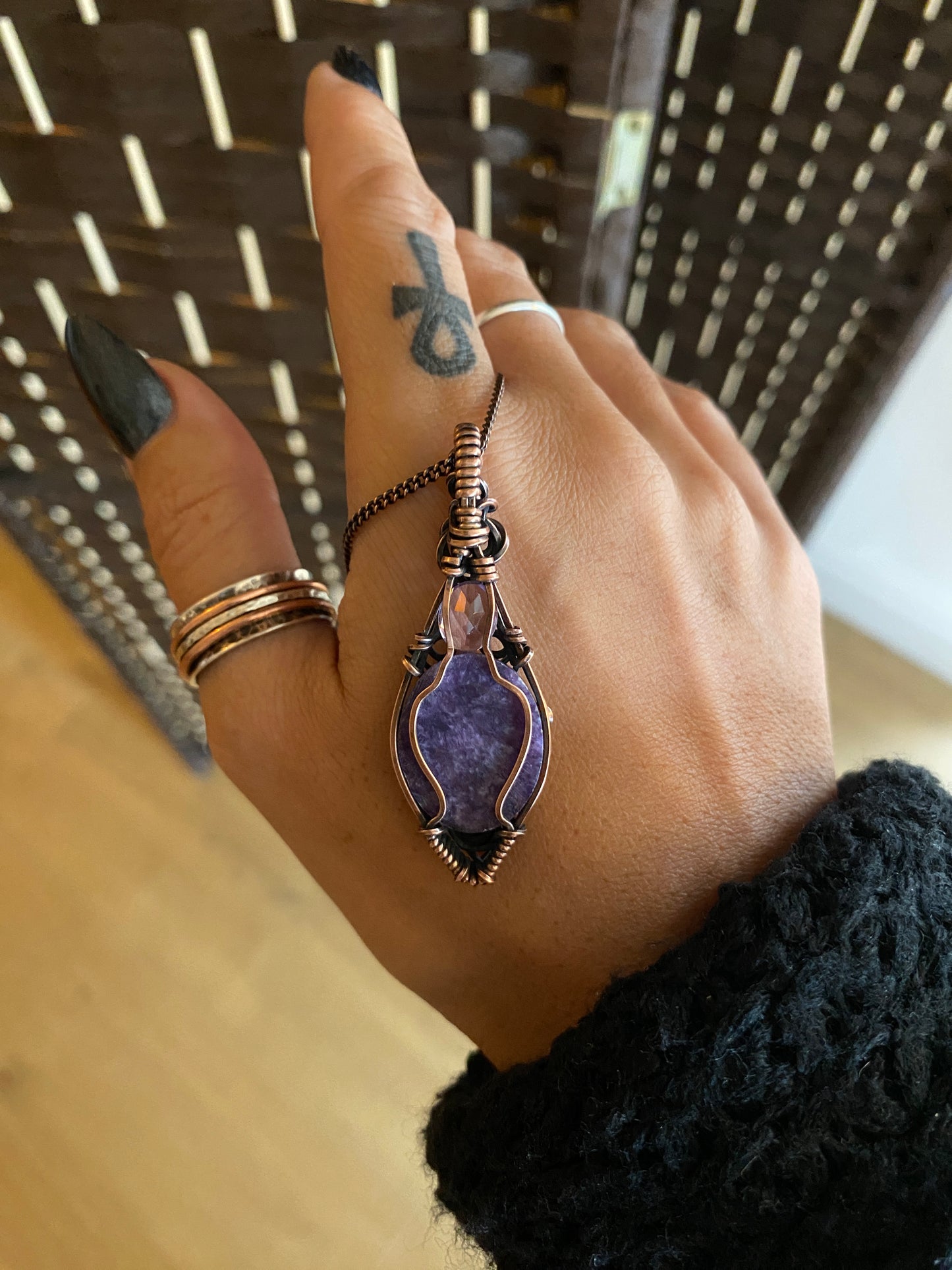 Charoite & Amethyst Necklace