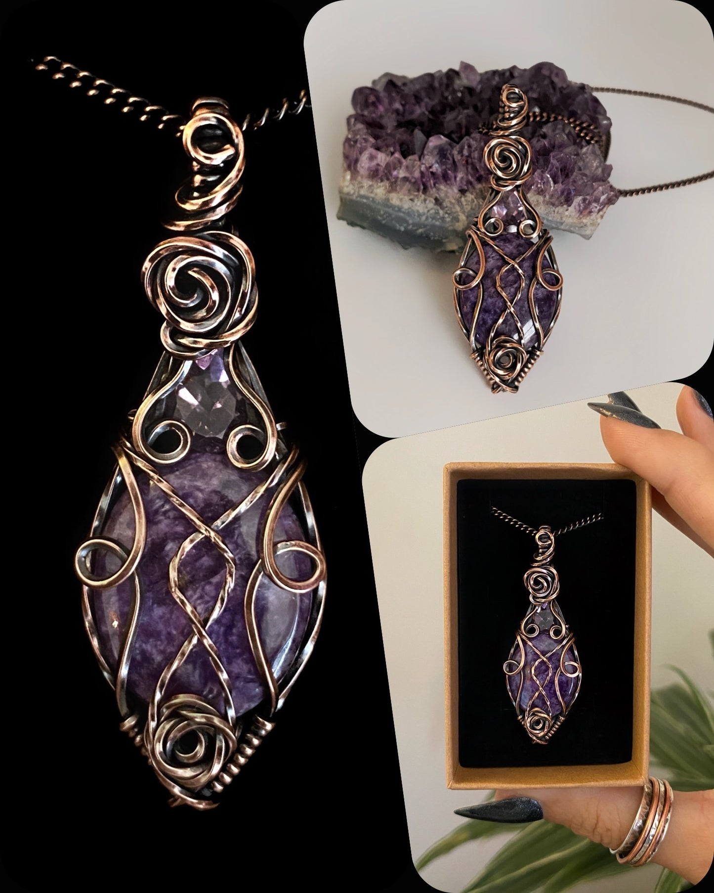 Charoite & Amethyst Necklace