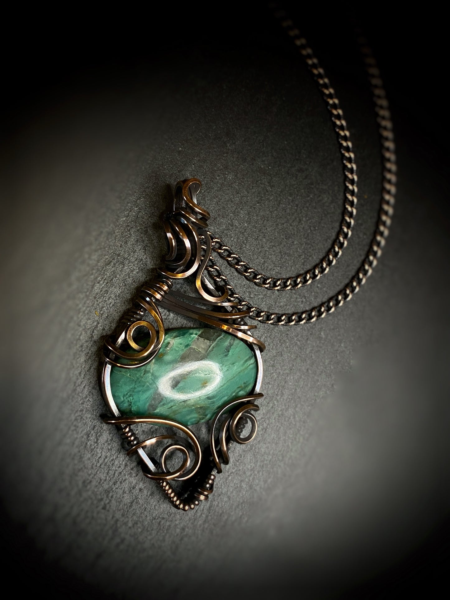 Landscape Copper Smithsonite Pendant