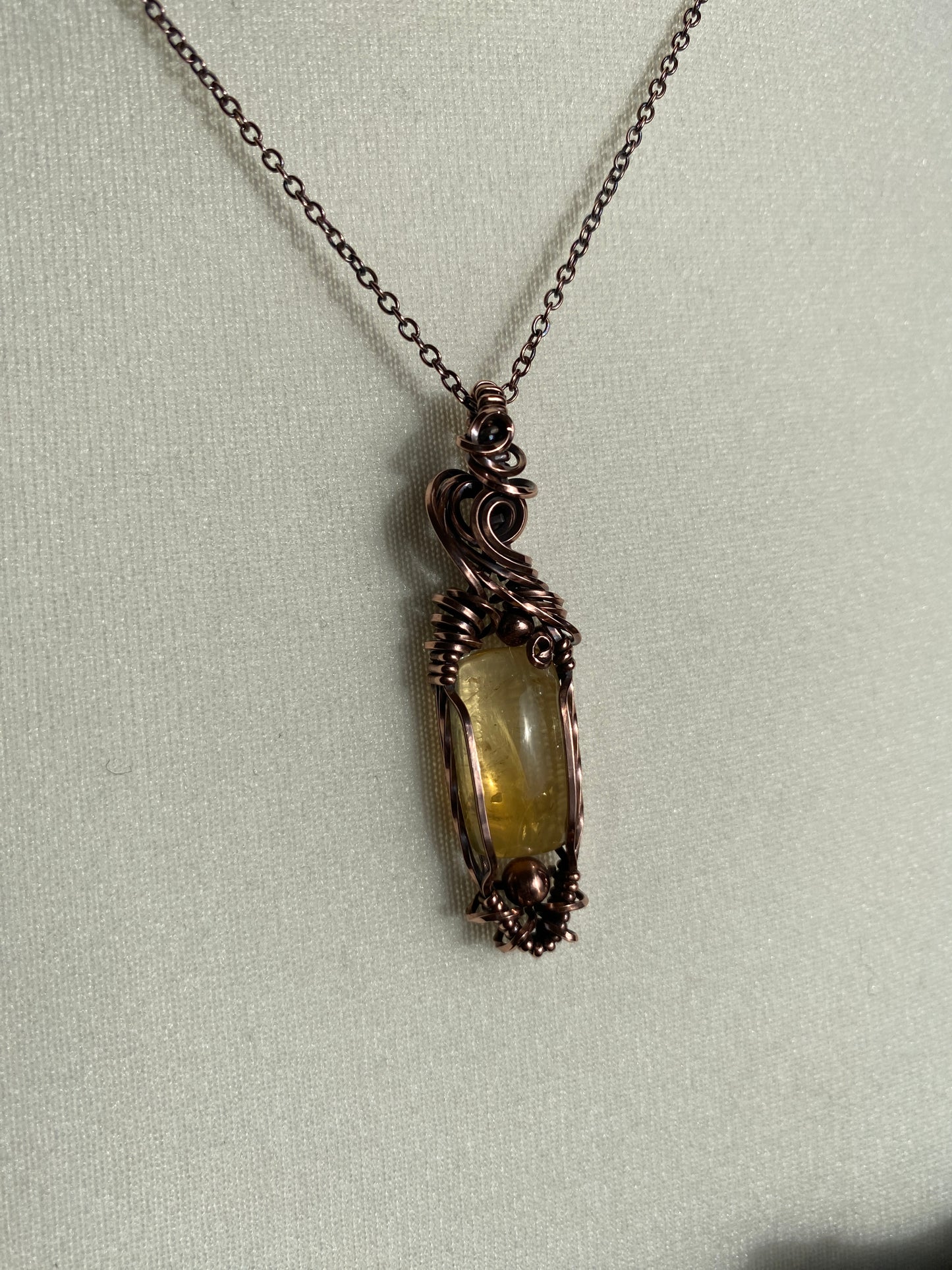 Citrine Solid Copper Necklace