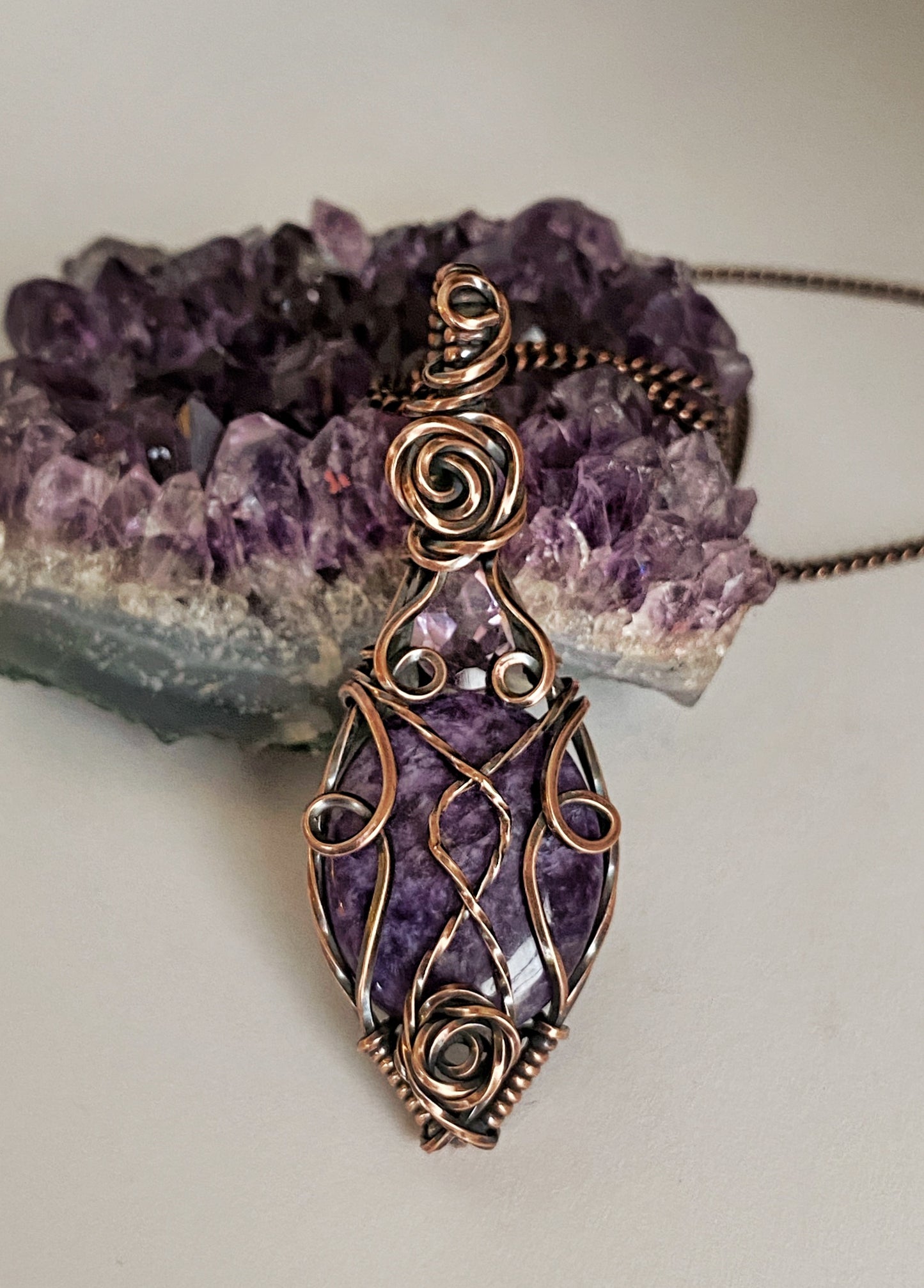 Charoite & Amethyst Necklace